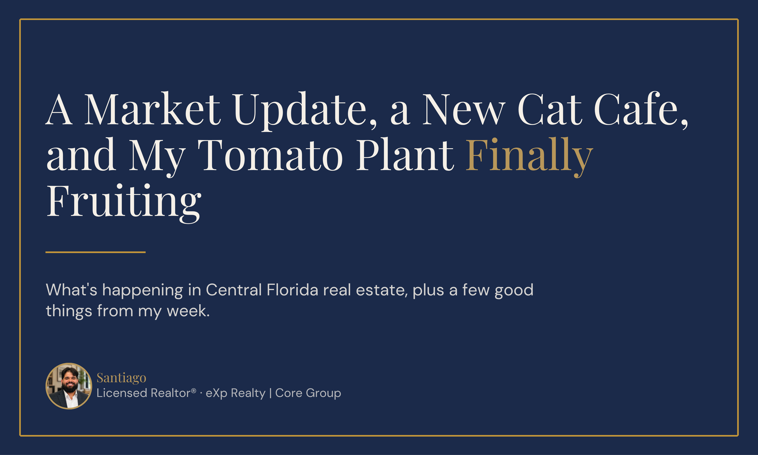 A Market Update, a New Cat Cafe, and My Tomato Plant Finally Fruiting