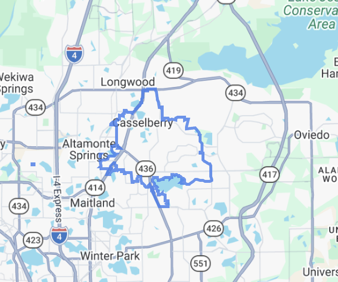 Casselberry city boundary map