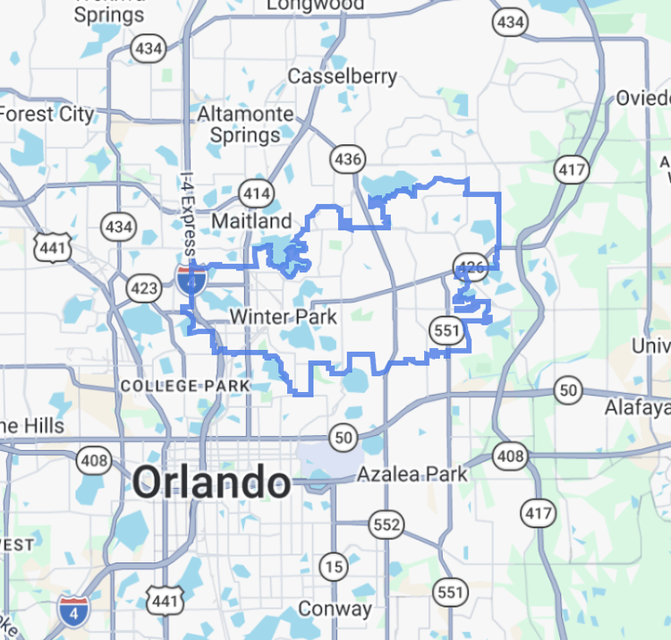 Winter Park Boundary Map
