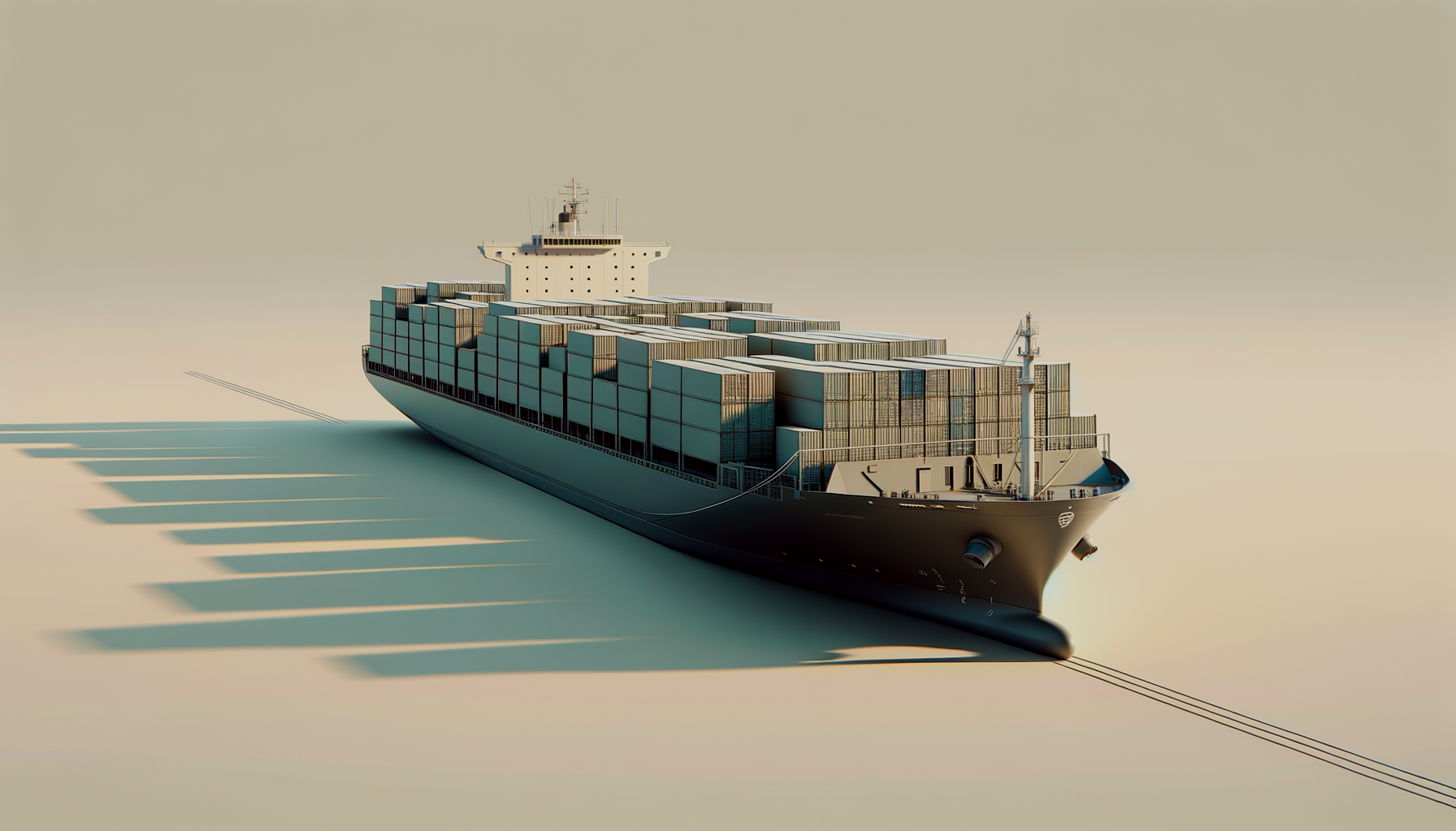 A large cargo ship carrying freight containers globally