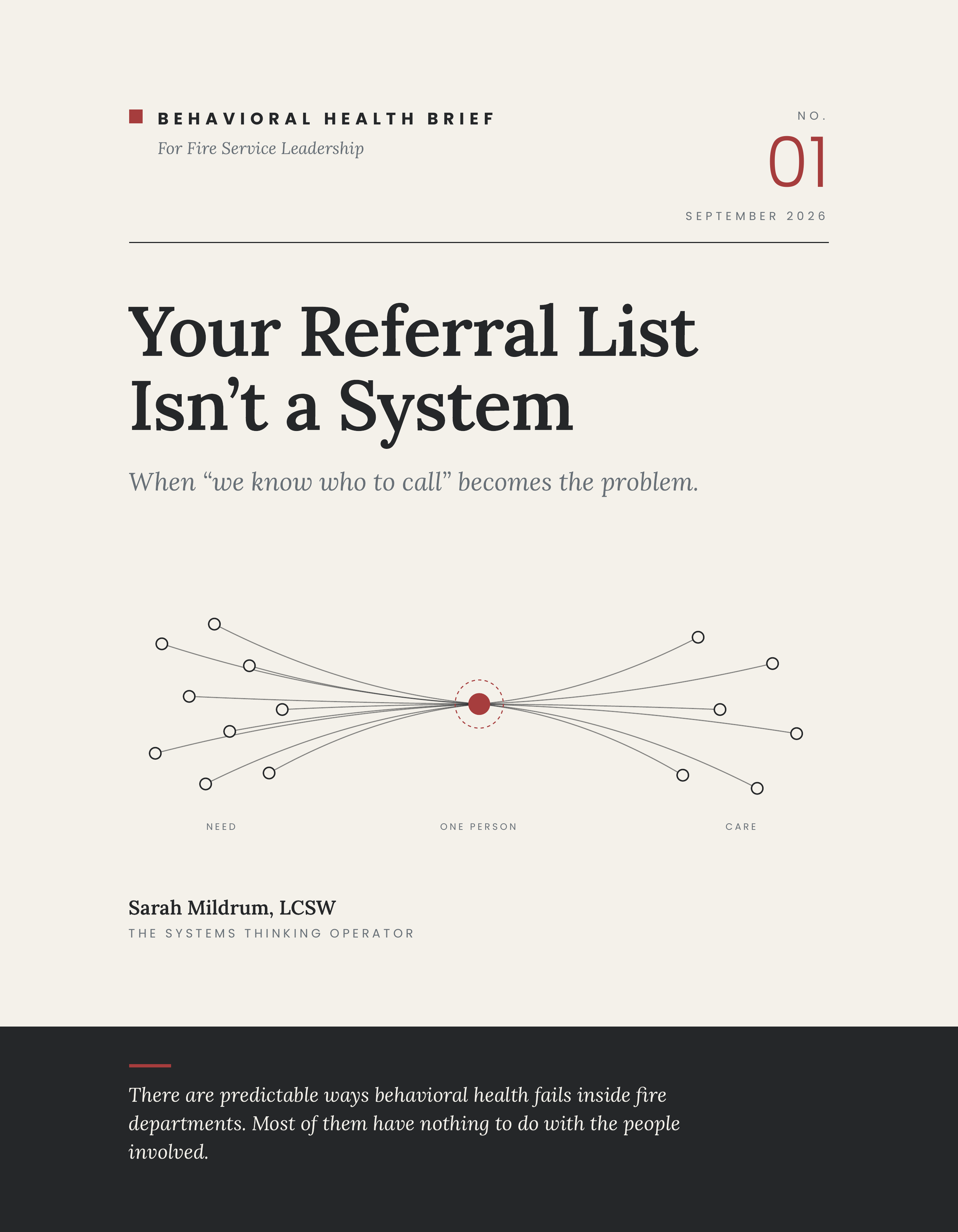 Behavioral Health Brief No. 01: Your Referral List Isn't a System