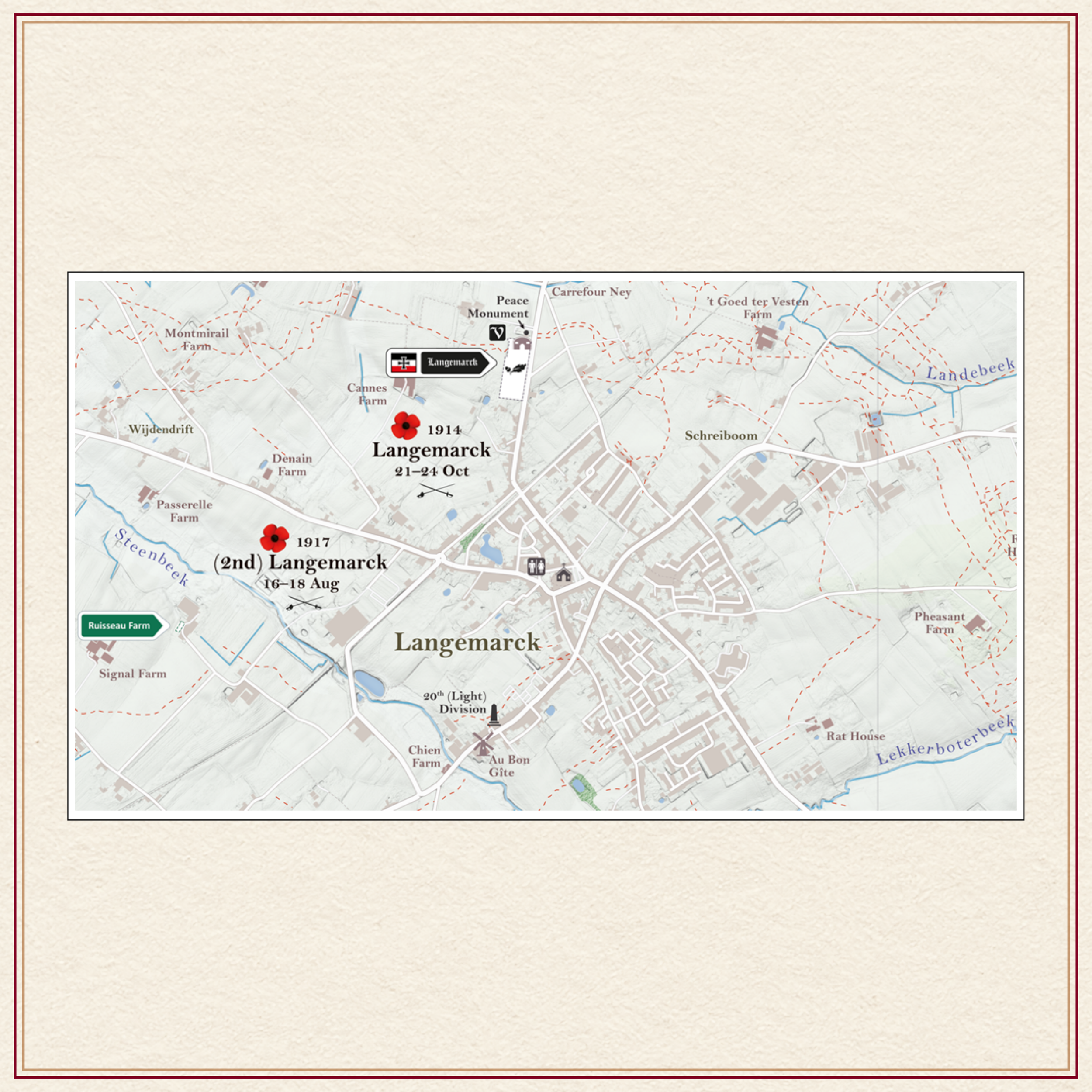 Great War battlemap Ypres Passchendaele Langemarck overlaid modern navigable map by Advocatus Publishing
