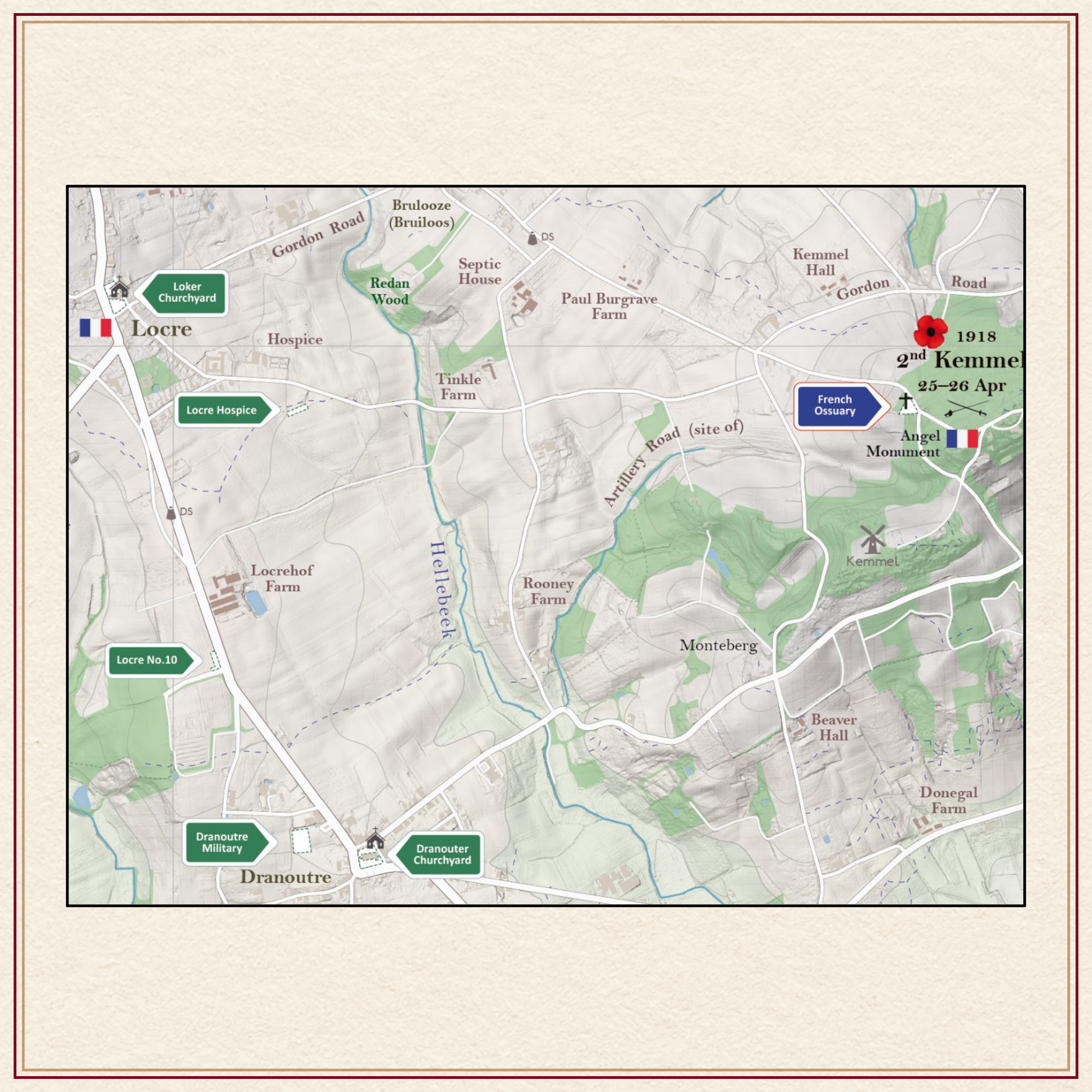 Messines Gheluvelt Kemmel Battlemap 109 Commonwealth War Graves Detail