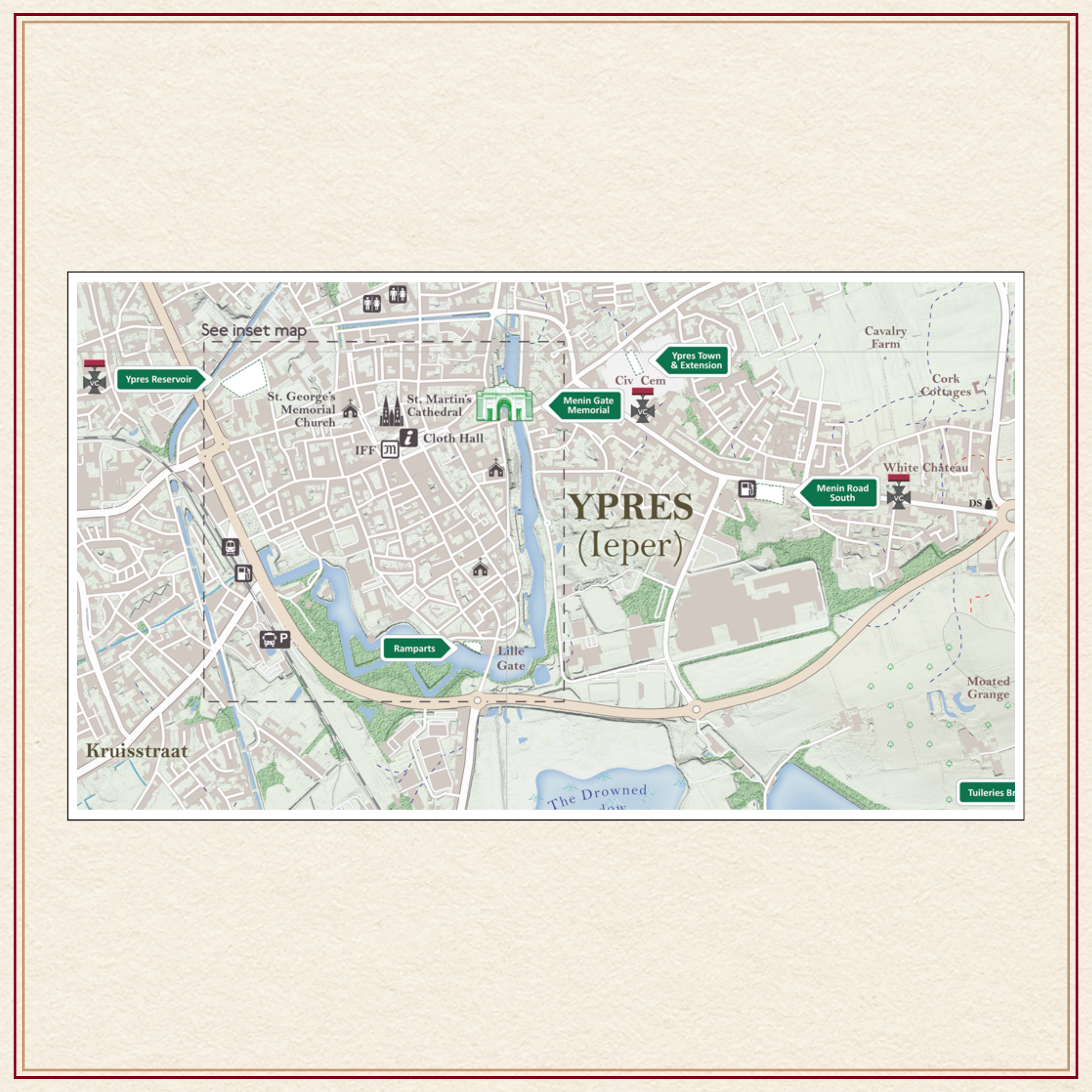 Battlemap Print WWI Ypres Passchendaele Langemarck