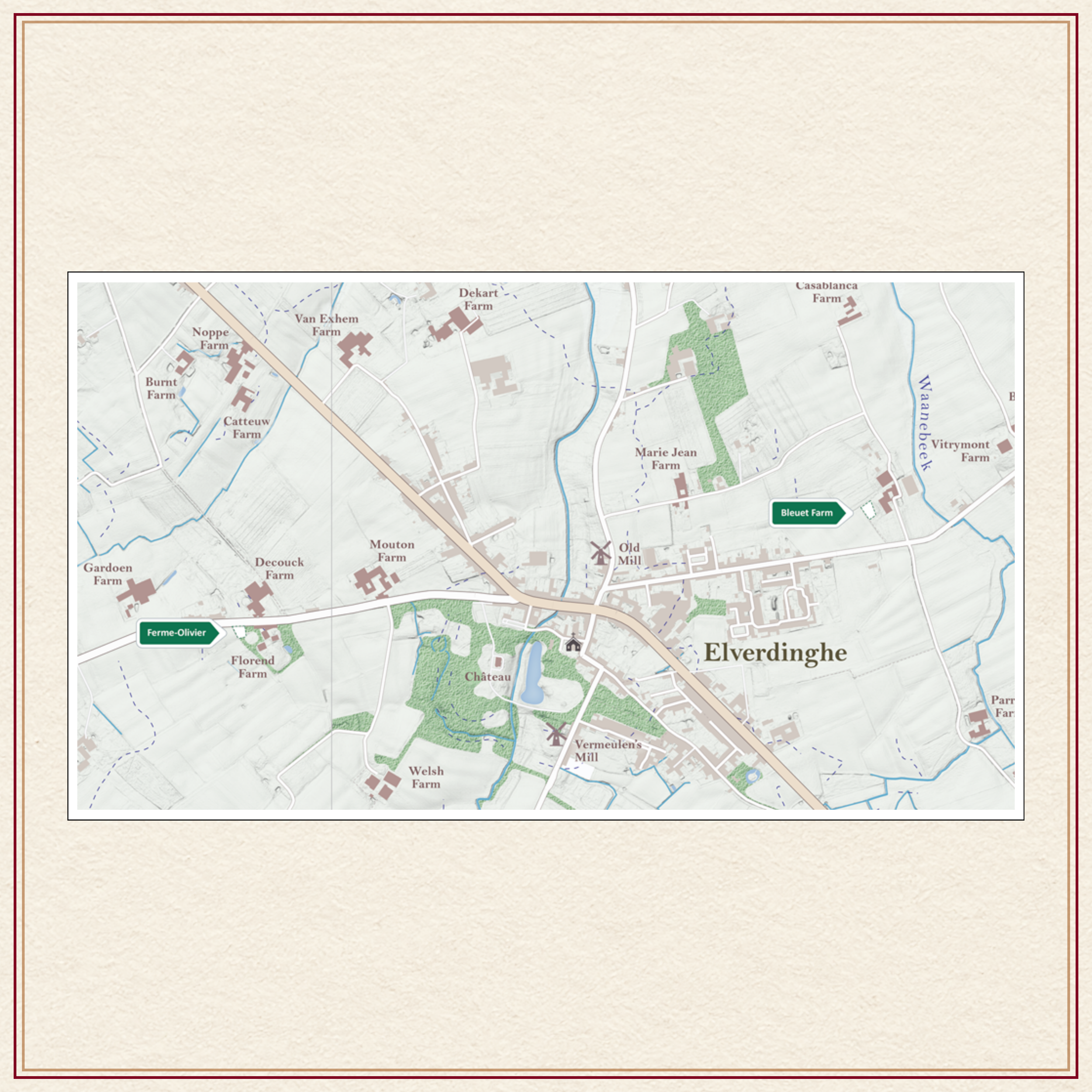 Trench Layout and Modern Topography Great War battlemap Ypres Passchendaele Langemarck