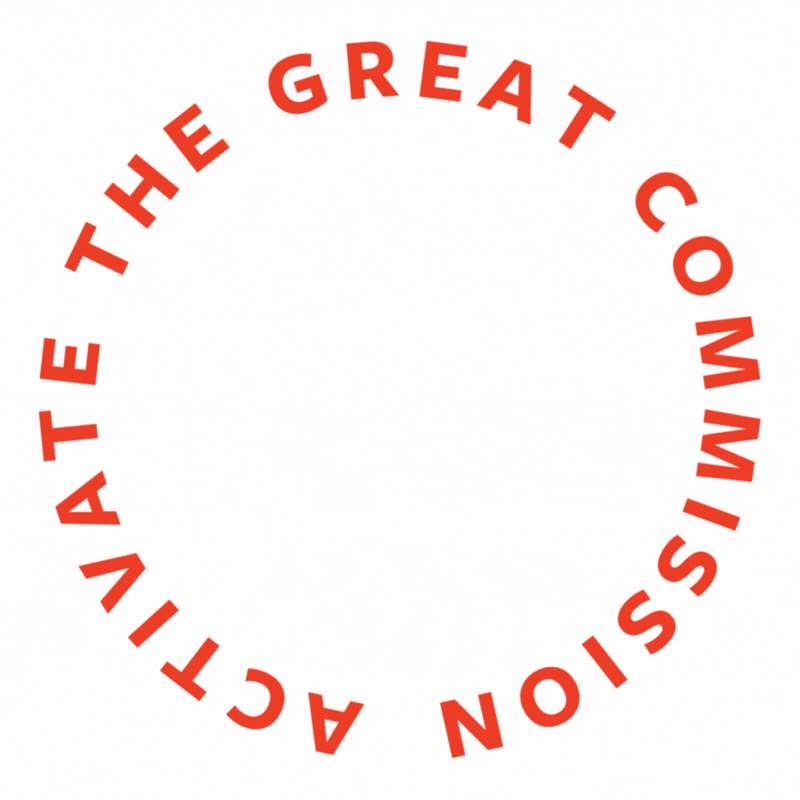 Red circular text on a white background reading, "Visit the great comm".