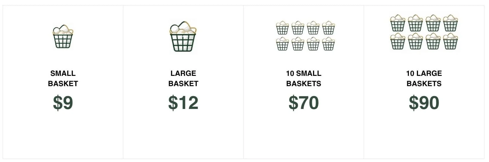 Driving range prices