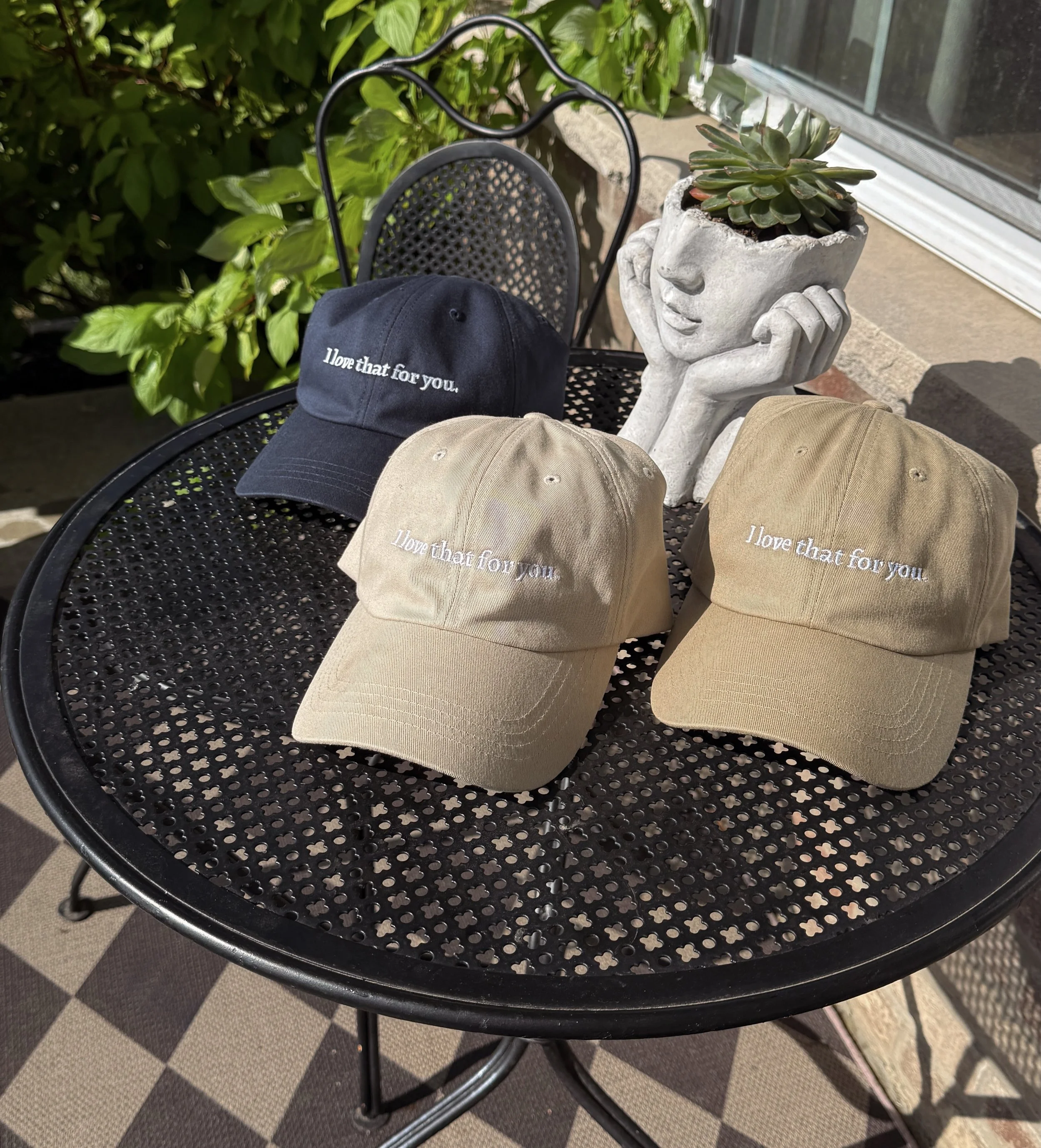 am I obsessed? a bit. 😌🤎

the hat that literally goes with everything 
  Jeans &amp; a simple tee? Classic. 
  Joggers &amp; a sweatshirt? So comfy. 
  Linen pants &amp; a tank? Effortless.

deets&mdash;
100% cotton, antique brass adjustable strap,