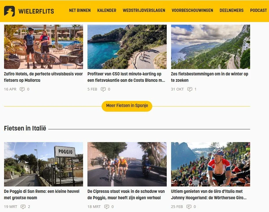 Overview page Fietstoerisme-category at Wielerflits