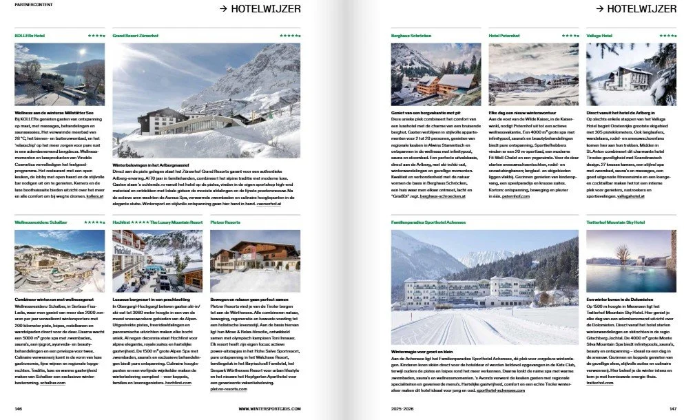 Hotel and accommodation overview for winter- and ski holidays