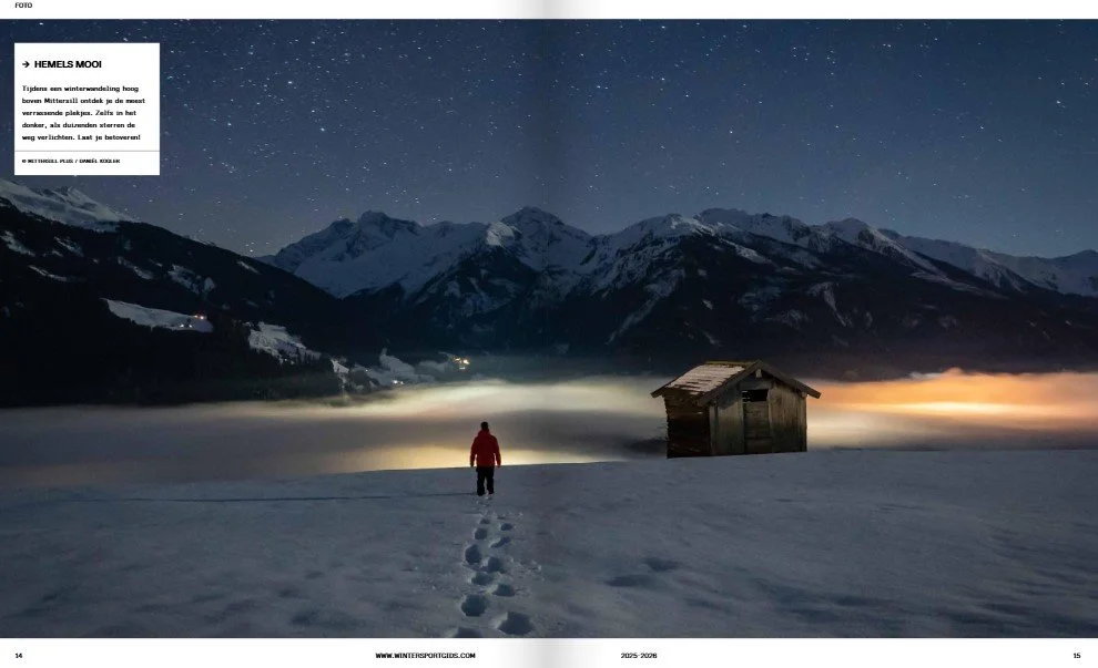 Nachtwandeling in de Alpen onder sterrenhemel
