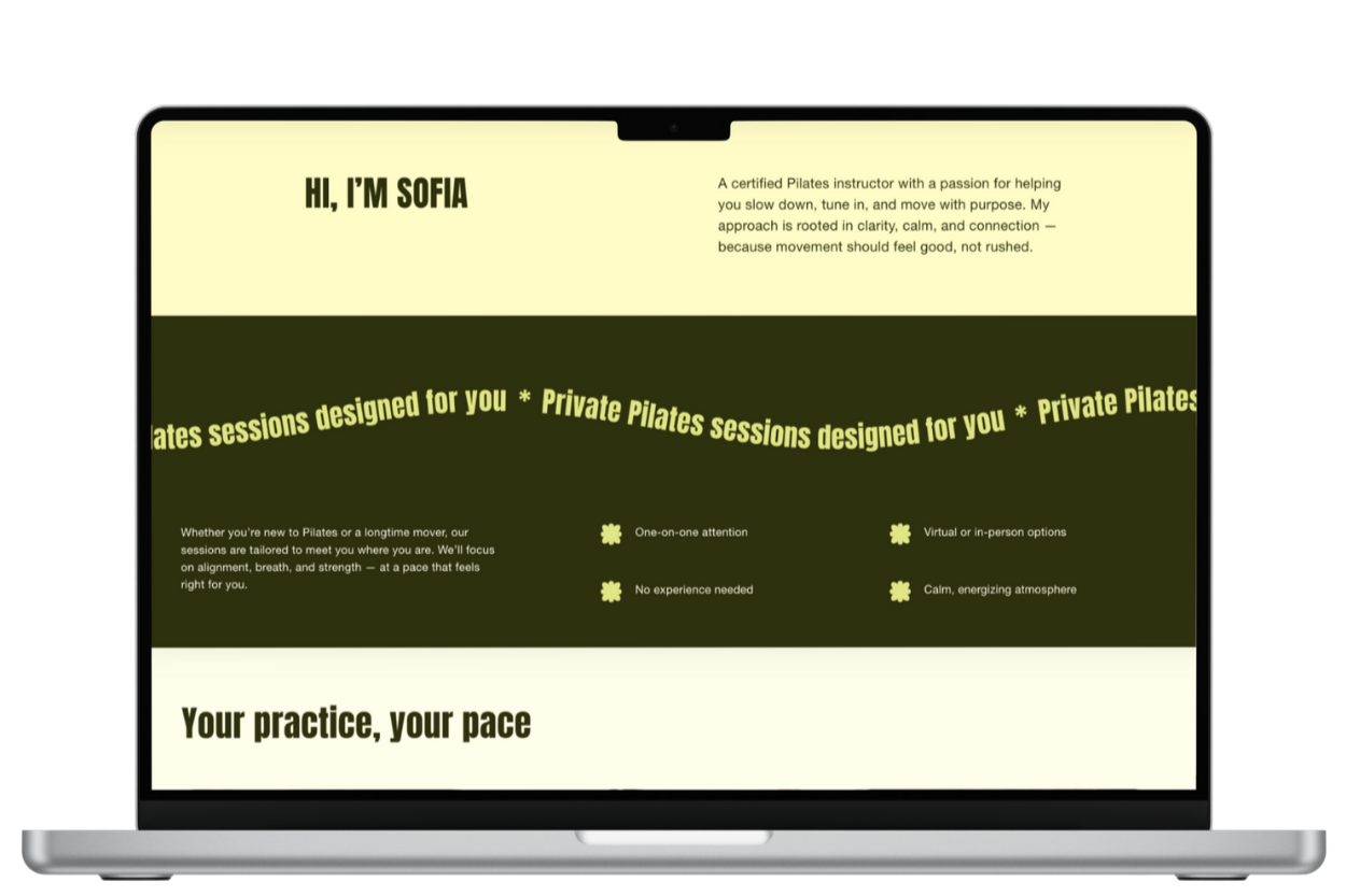 About & Values — Personal story and values to build trust and connection.