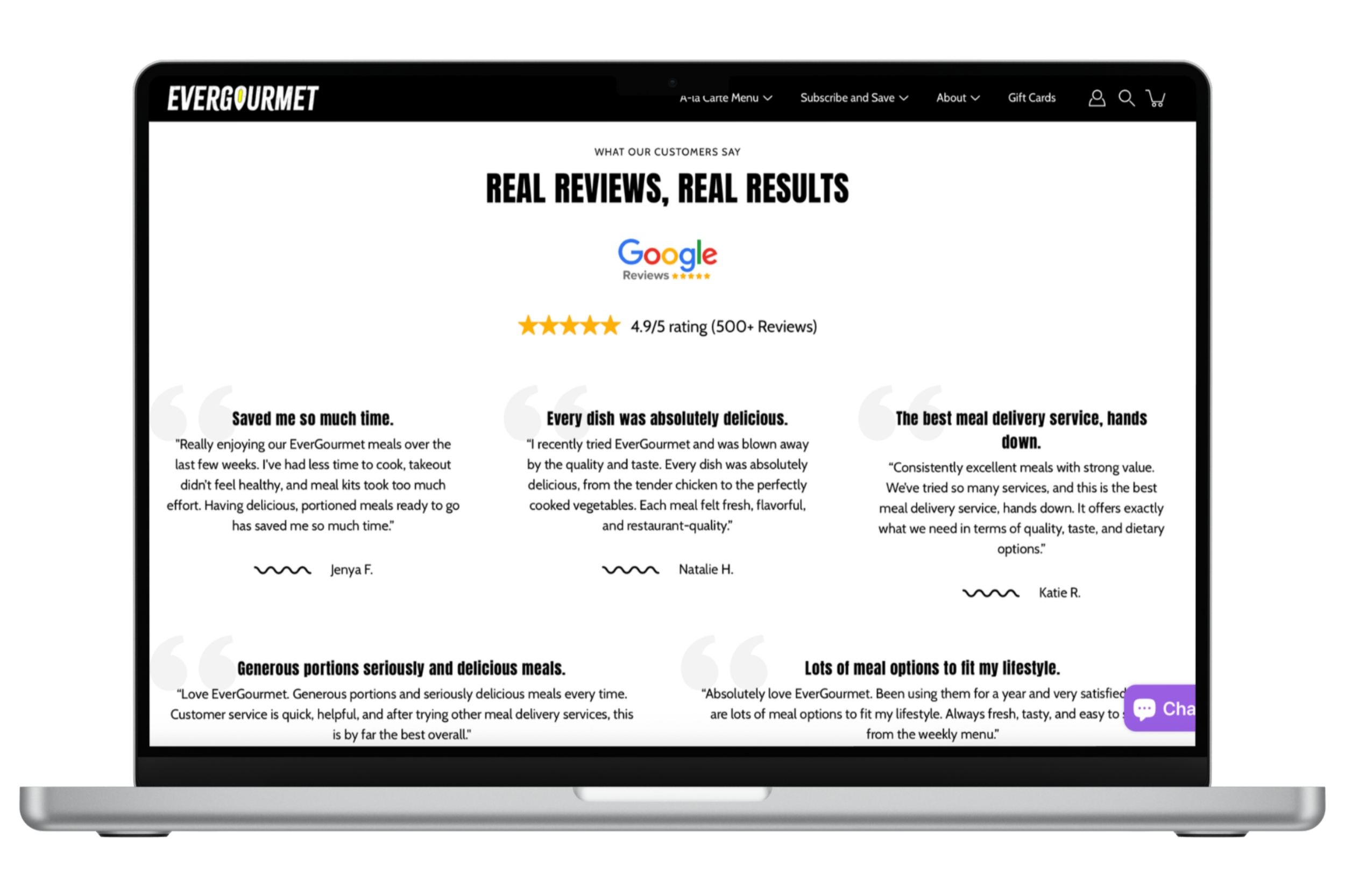 Testimonials (Desktop) — Restructured testimonials with stronger hierarchy and added Google trust badges to reinforce credibility and social proof