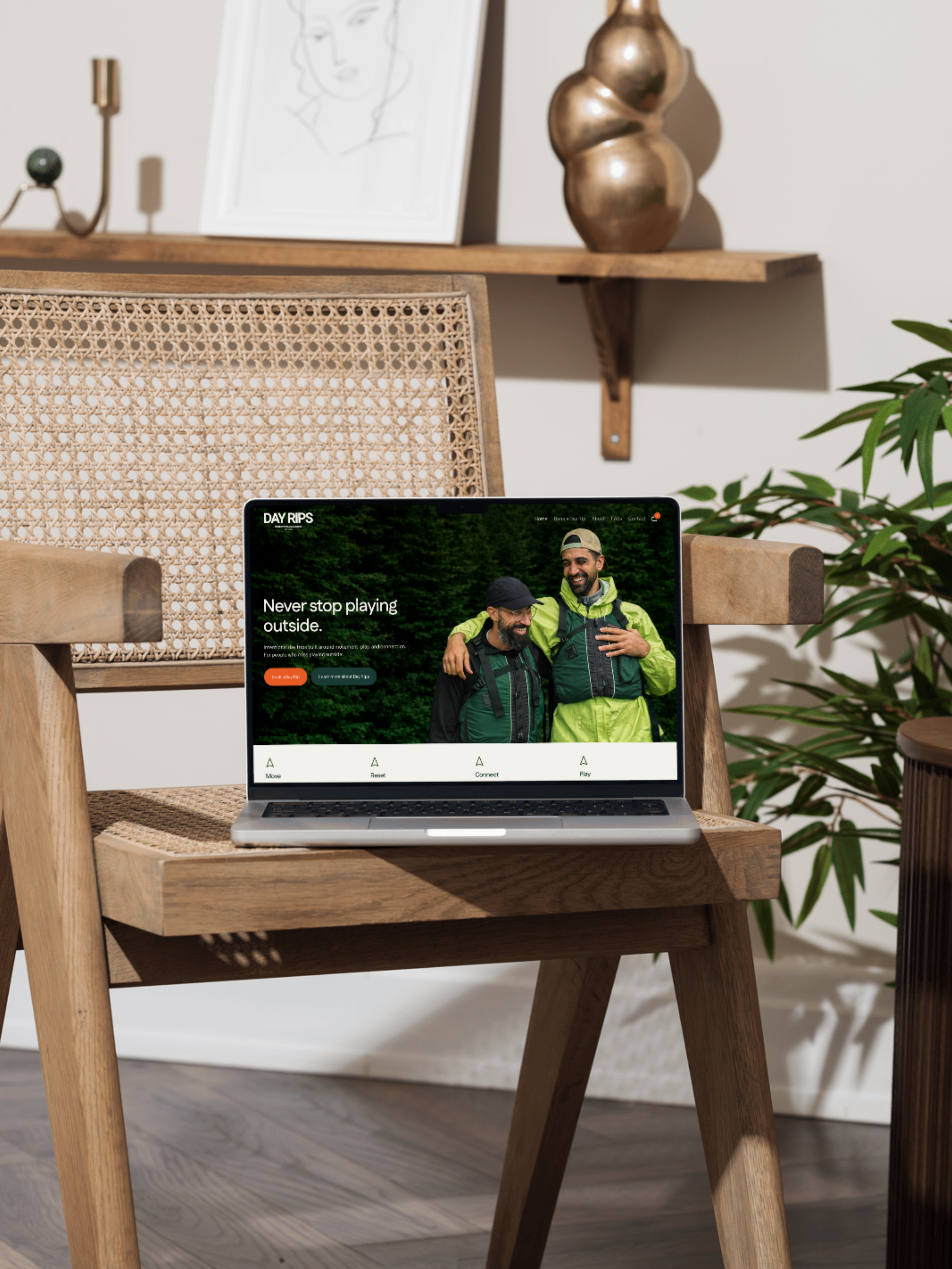 Website design for wellness brand displayed on laptop mockup