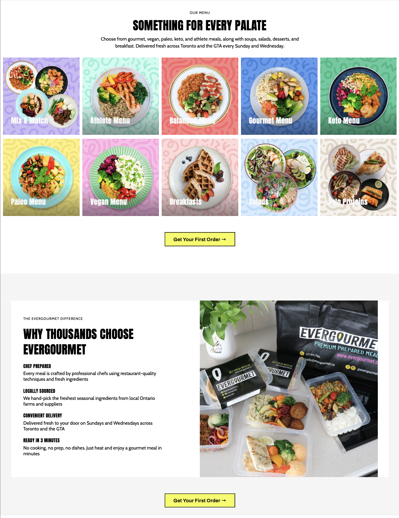 Evergourmet website after redesign showcasing refined branding and clearer structure