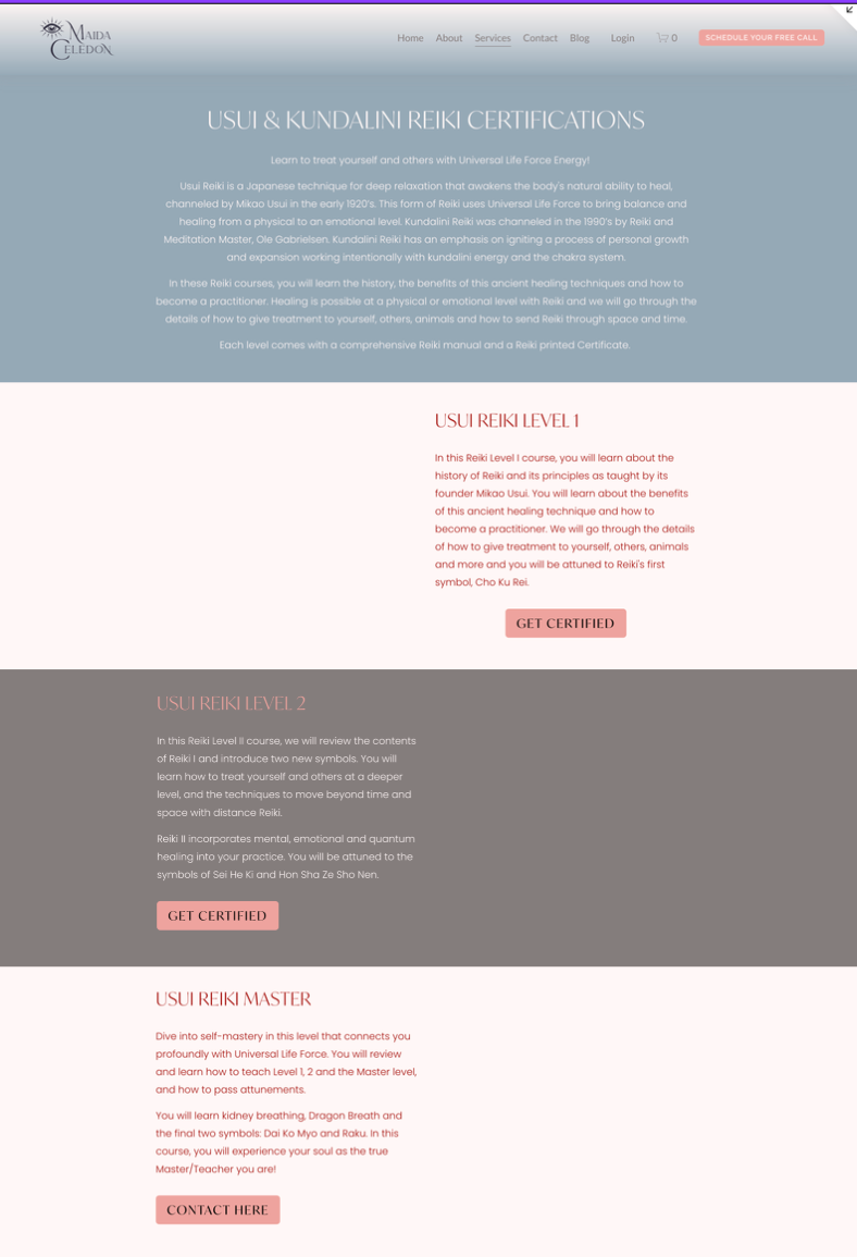 Maida website before redesign highlighting outdated user experience