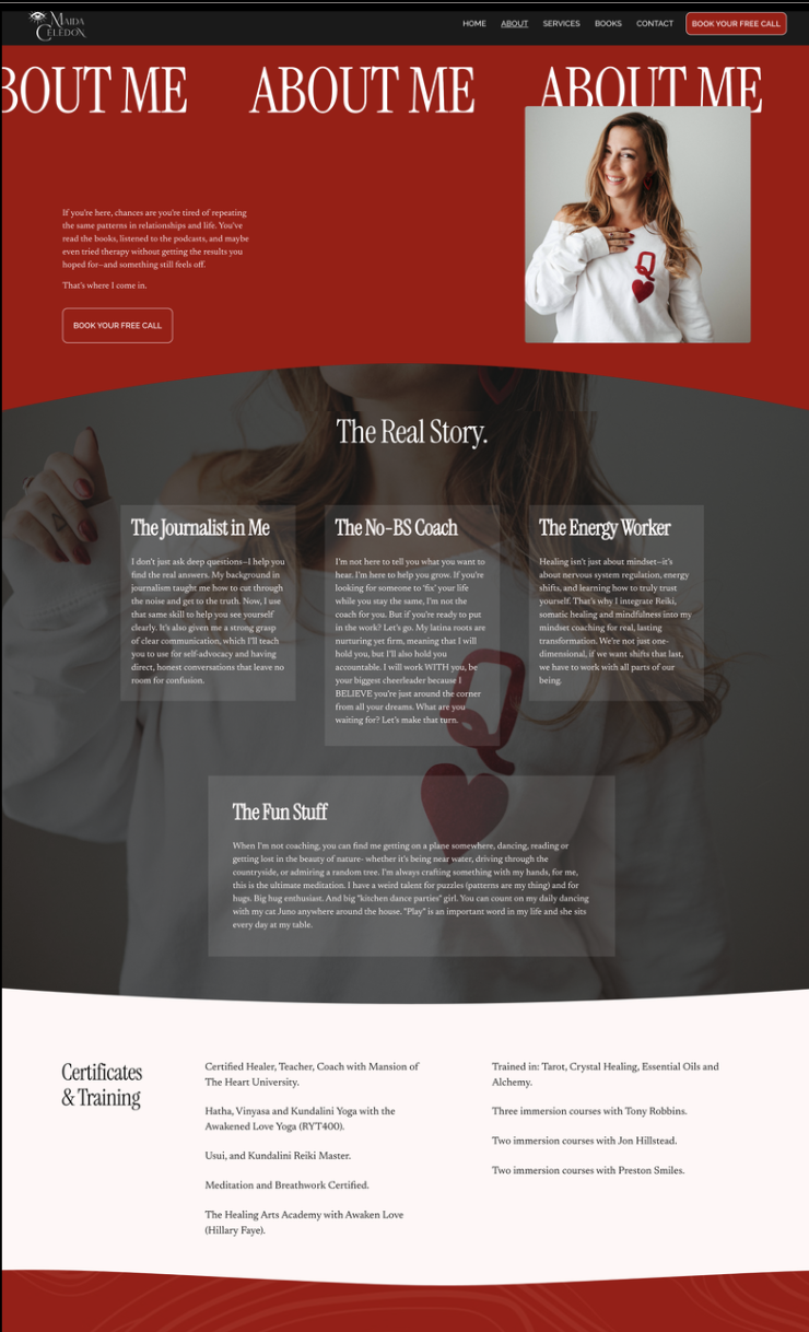 Maida website after redesign showcasing refined branding and visual design