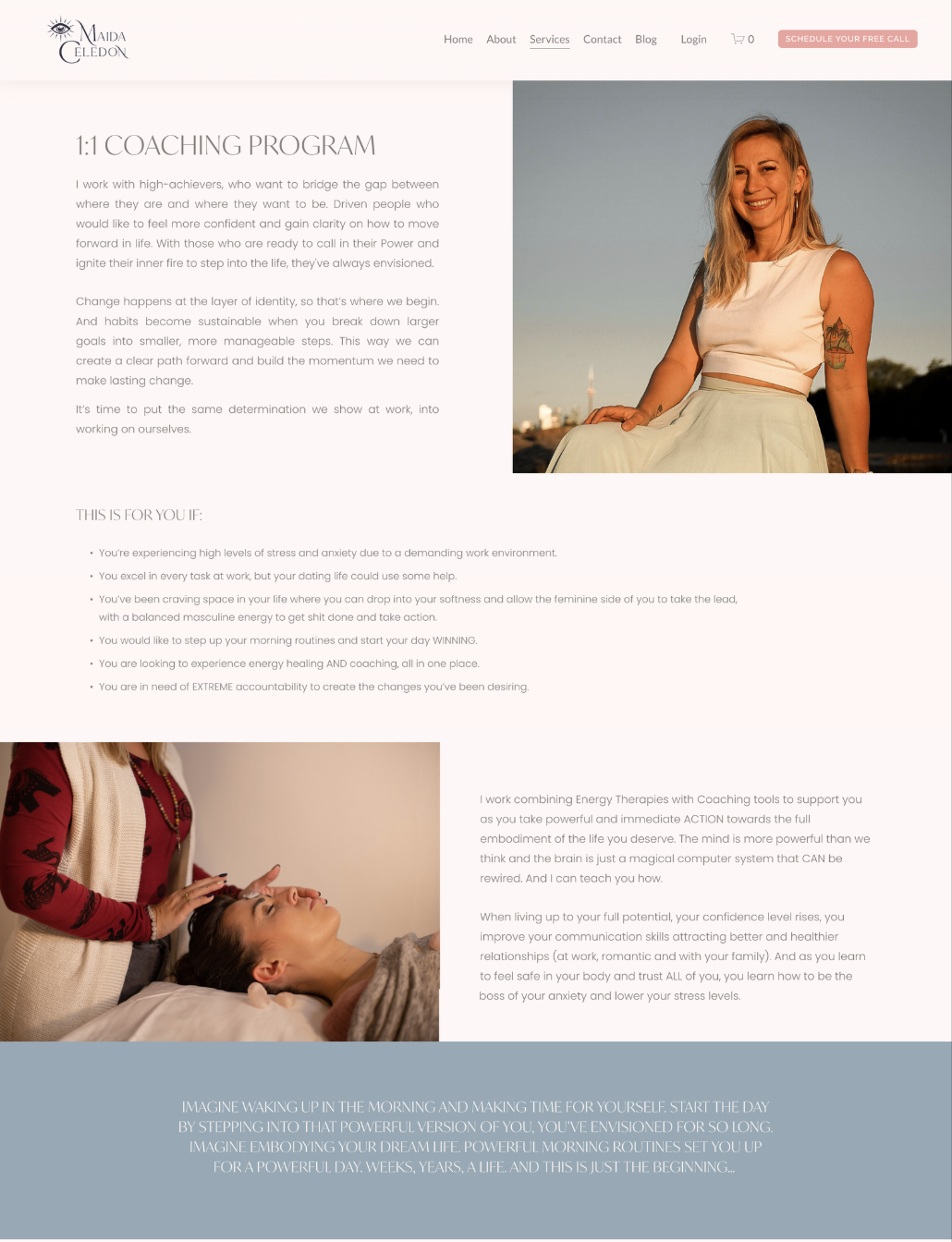 Maida website before redesign showing previous layout and structure