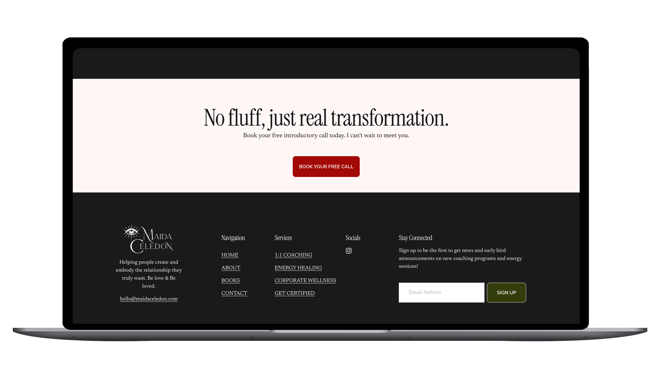 CTA & Footer (Desktop) — Clear, high-impact calls-to-action that guide visitors to take the next step, along with a well-structured footer for seamless navigation.