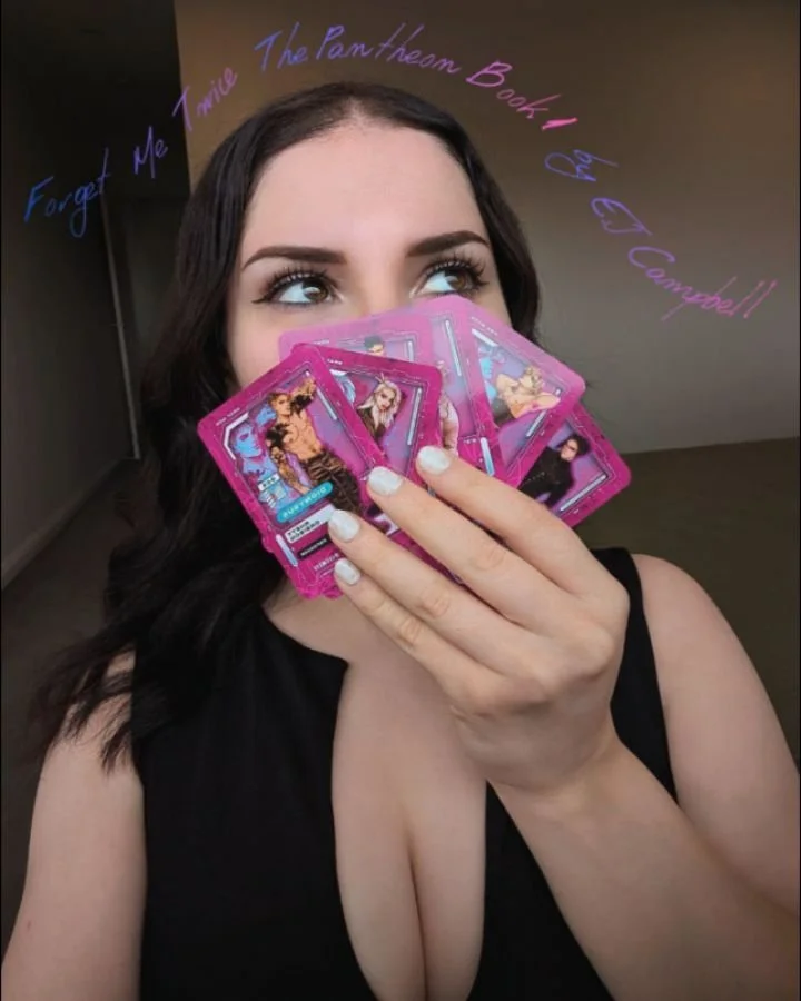 Liked what you heard on my Forget Me Twice narration snippet, and want a visual of the characters? @ejcampbellauthor has character trading cards on her site! Featuring art and stats for each of the main members of the Pantheon crew 🏛️

Link to merch