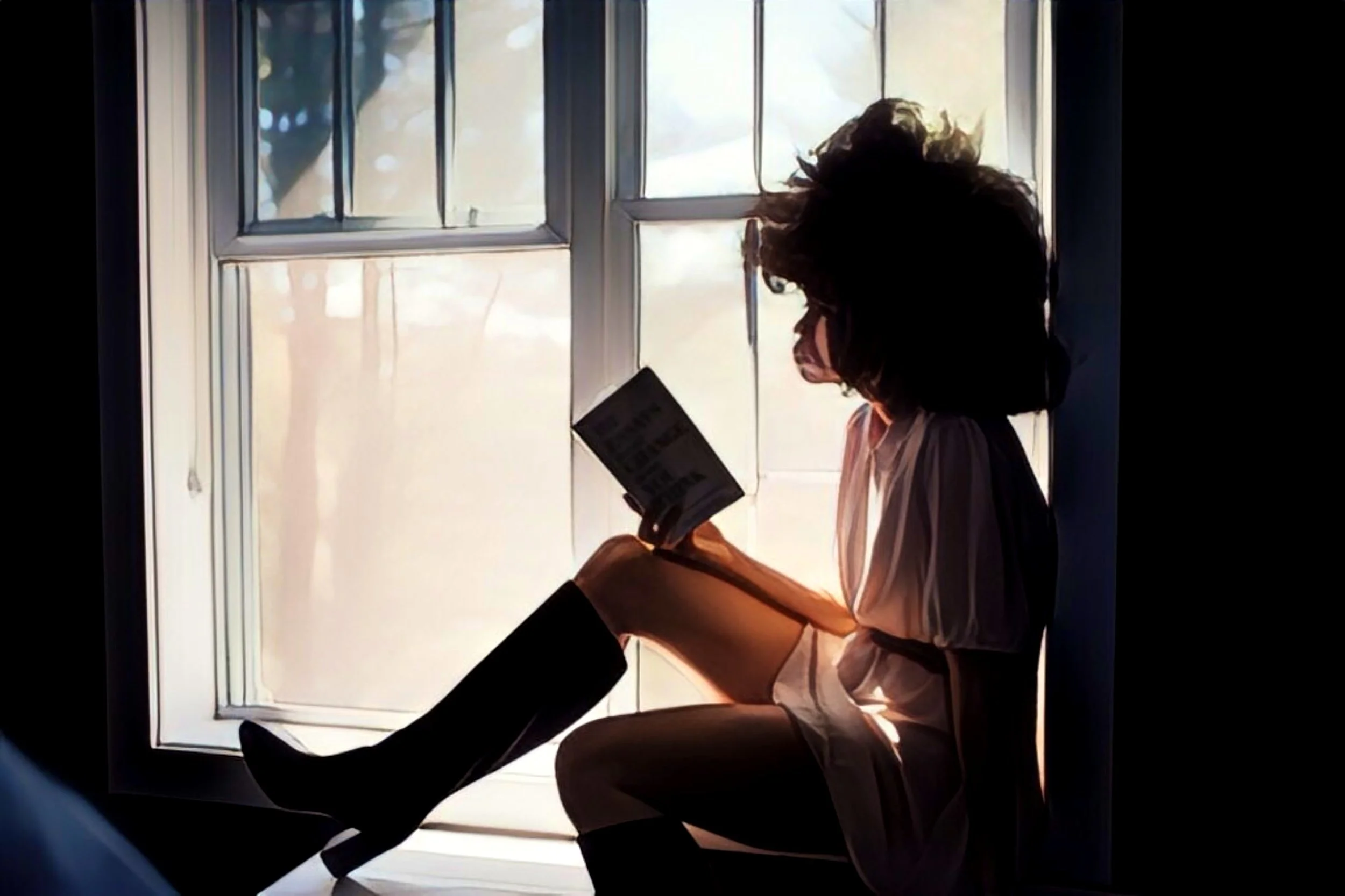 Woman reading a book