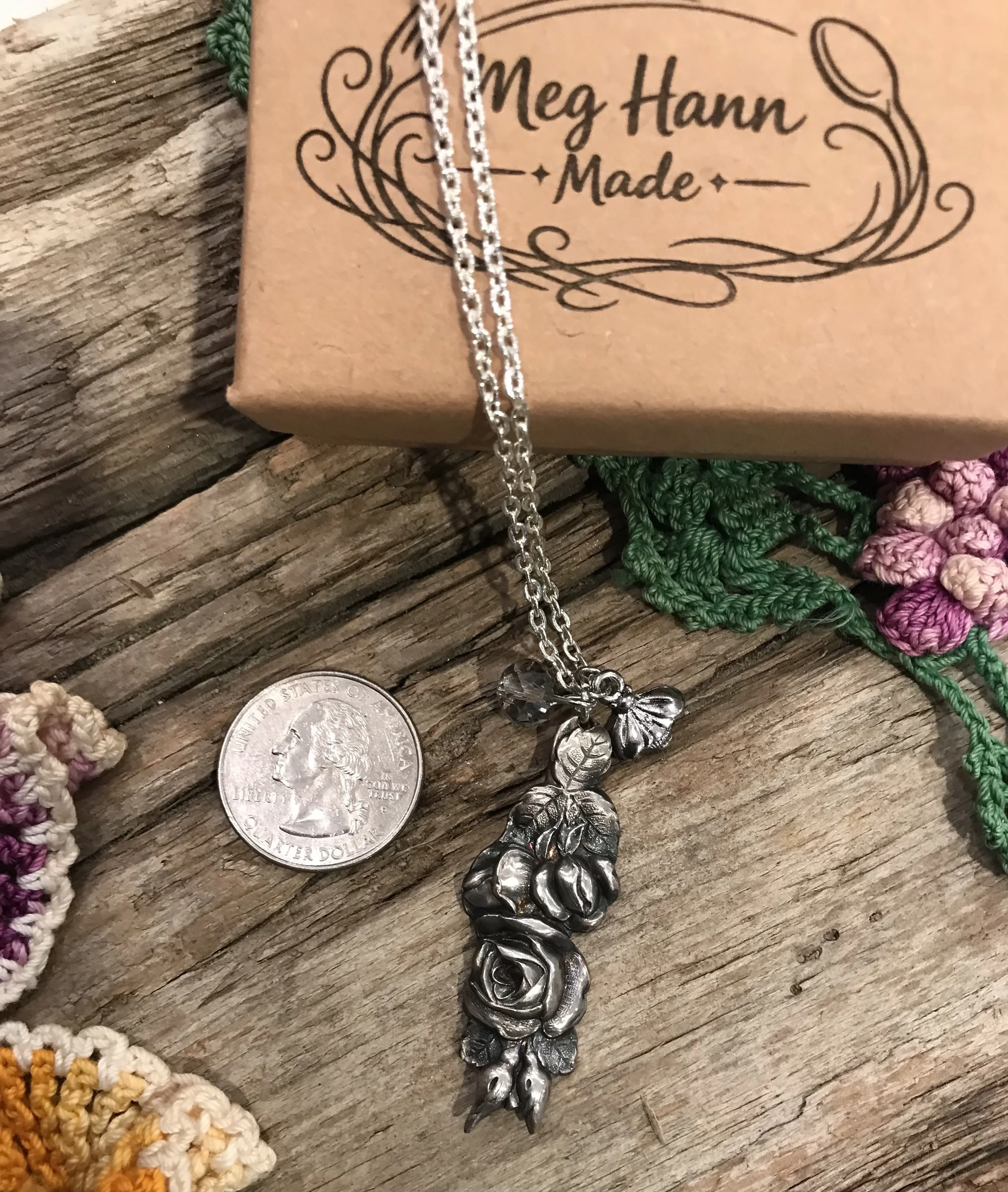 Tea Rose Flower Necklace