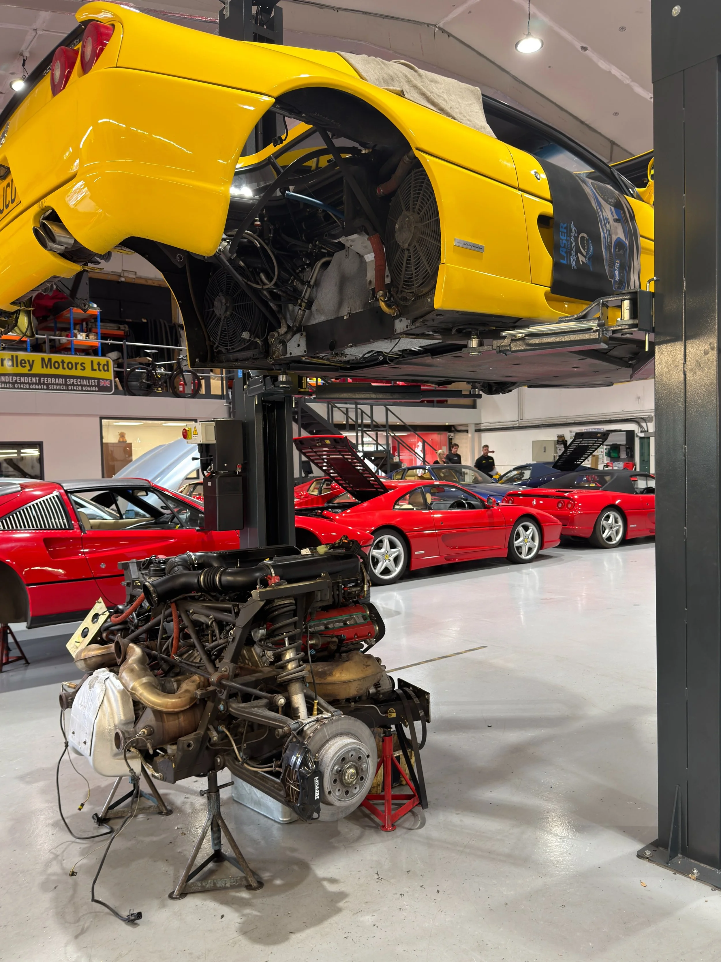 A Ferrari F355 that means business. 🇮🇹

This stunning Giallo Modena F355 F1 Berlinetta came into Rardleys for an engine-out cambelt service, with the complete engine removed from the car to allow proper access to the belts and associated components