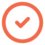A check mark inside a circle with a border, indicating confirmation or success.