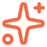 Illustration of a sparkle or star with a plus sign
