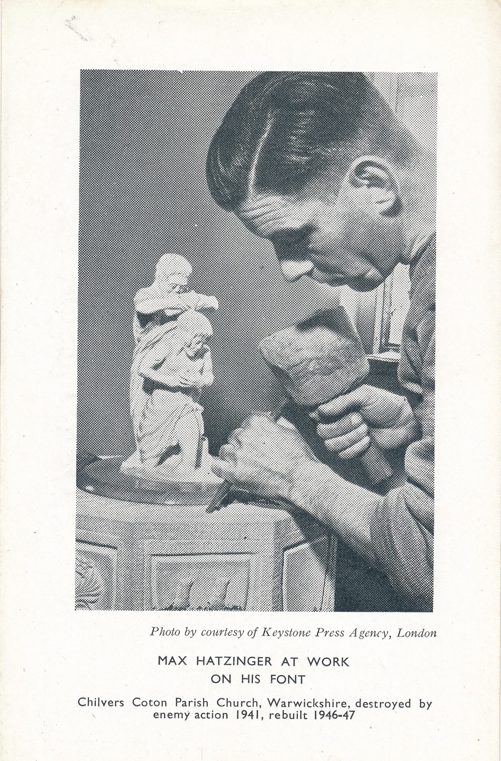 Max Hatzinger stonemason at work.