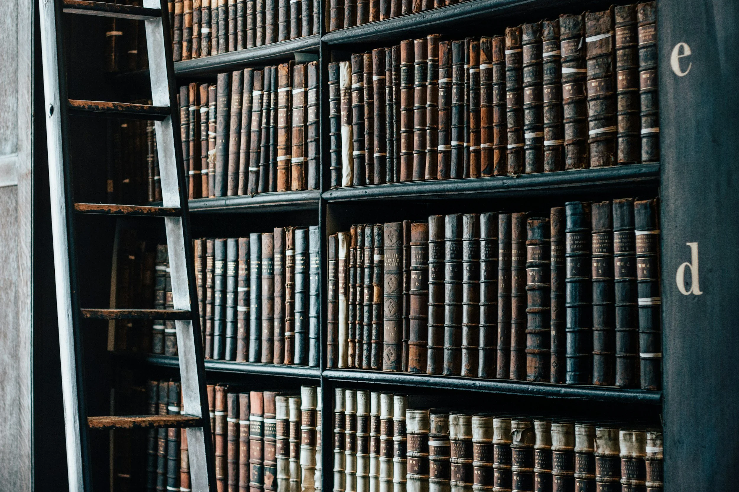 shelf full of historical books