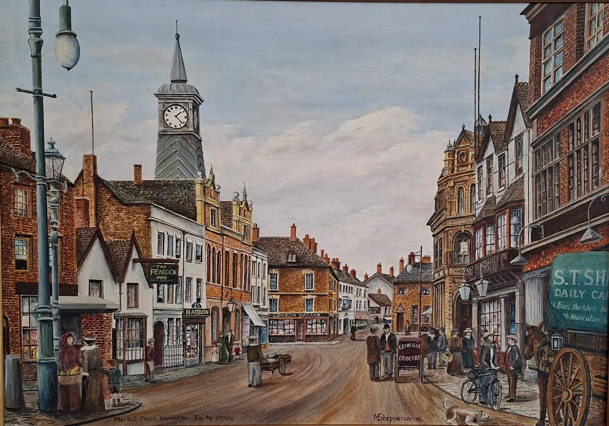 Nuneaton Market Place Early 1900's. Original held at Chilvers Coton Heritage Centre