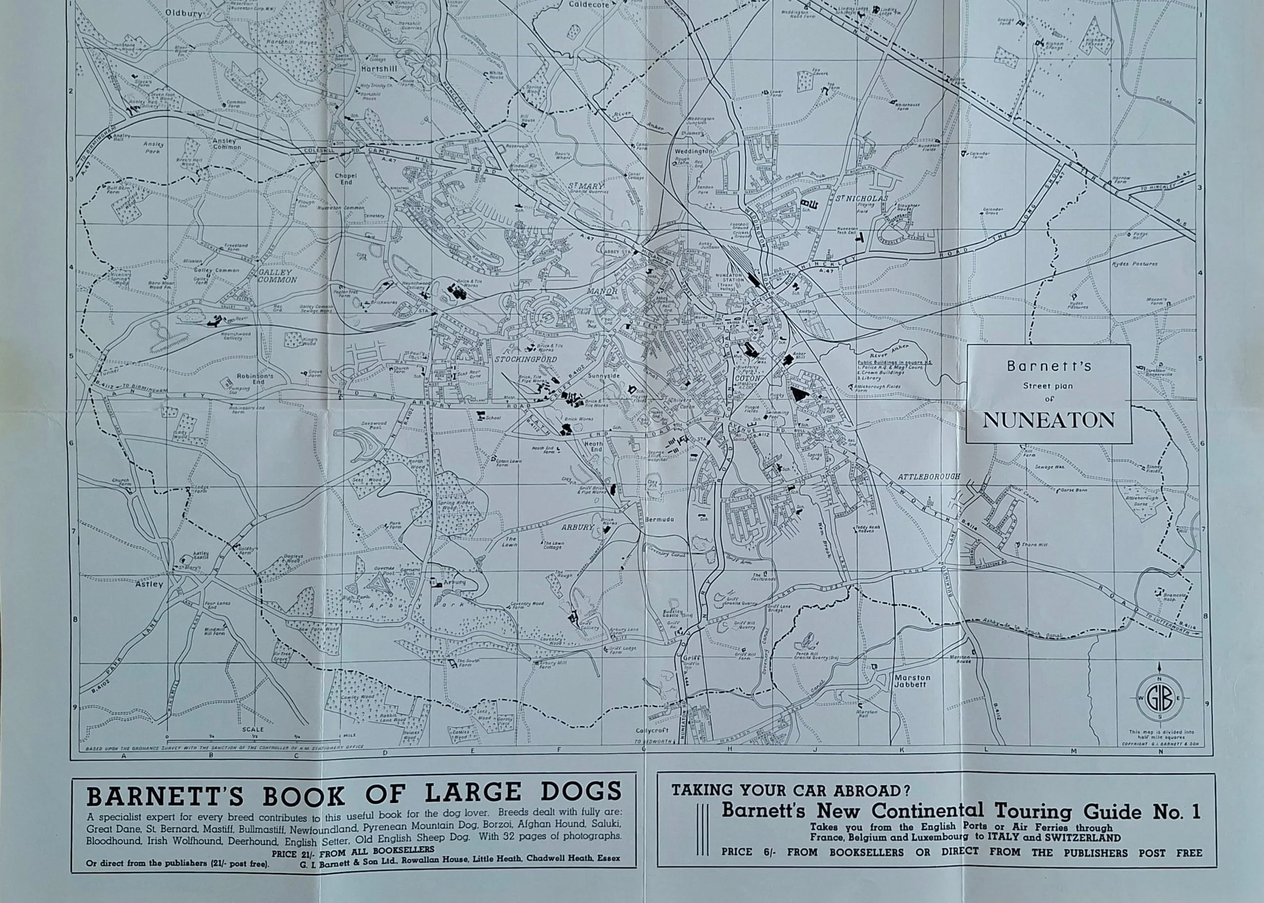 Nuneaton Street Map 1950's