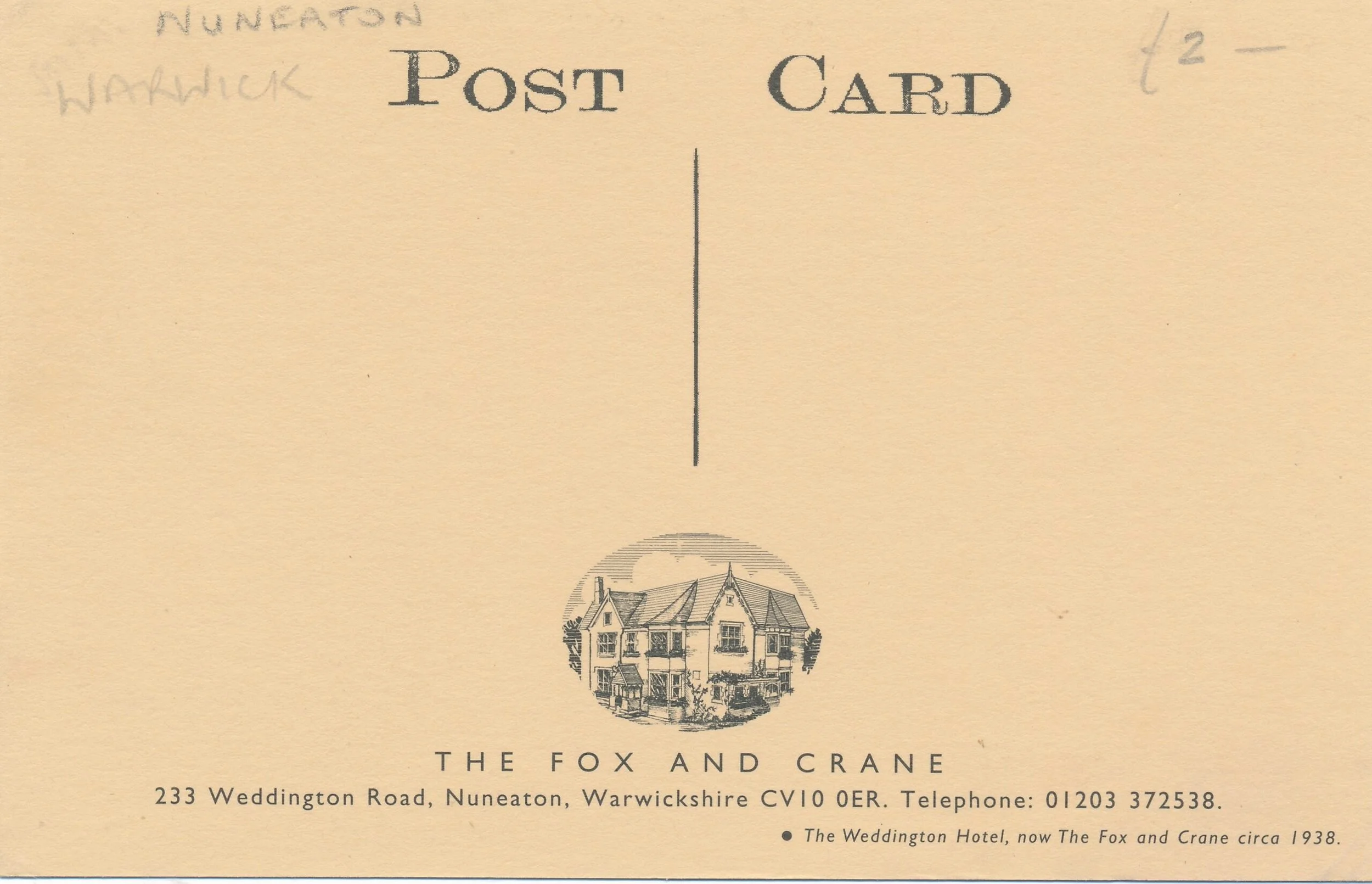 Back of Fox and Crane card.