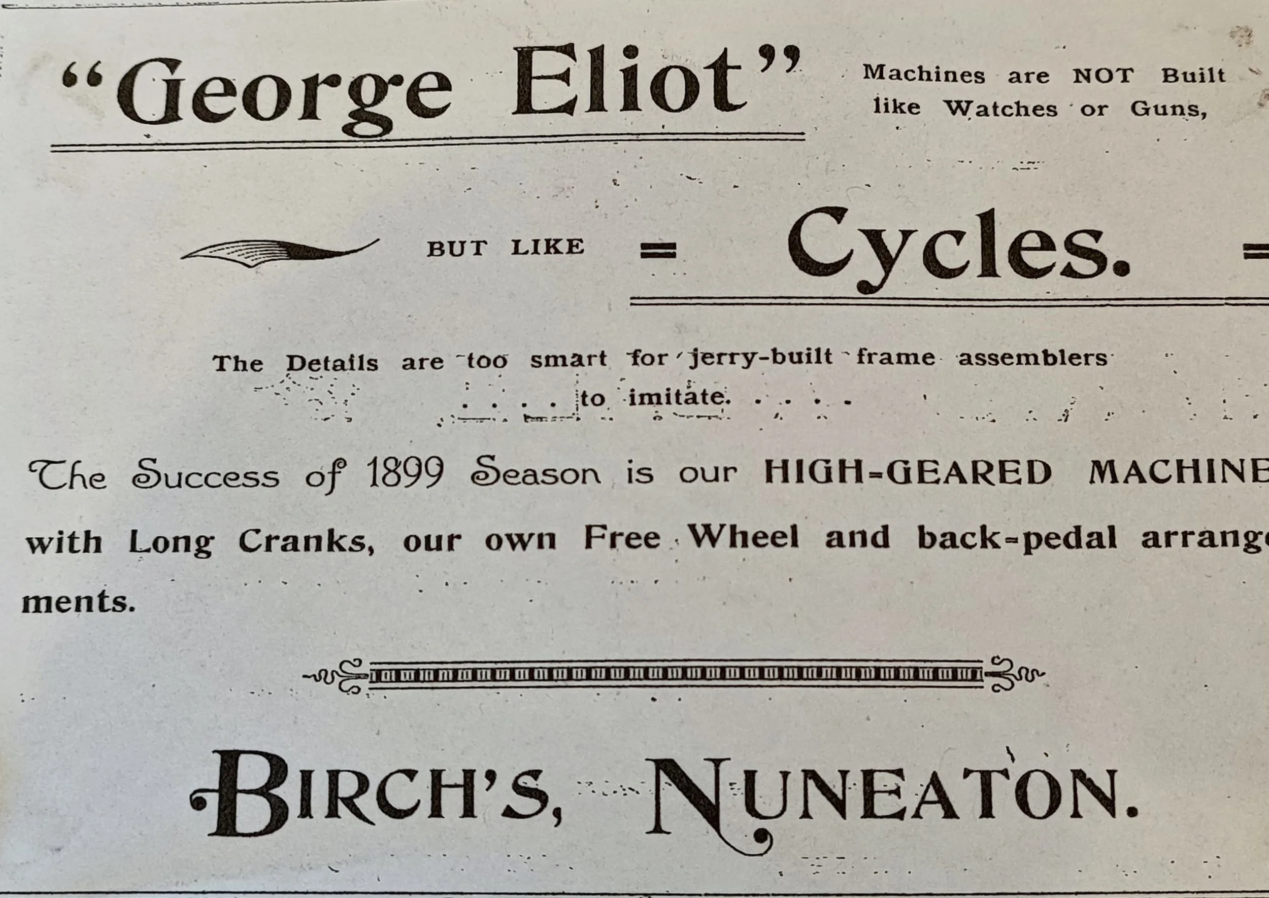 George Eliot Cycles 1899