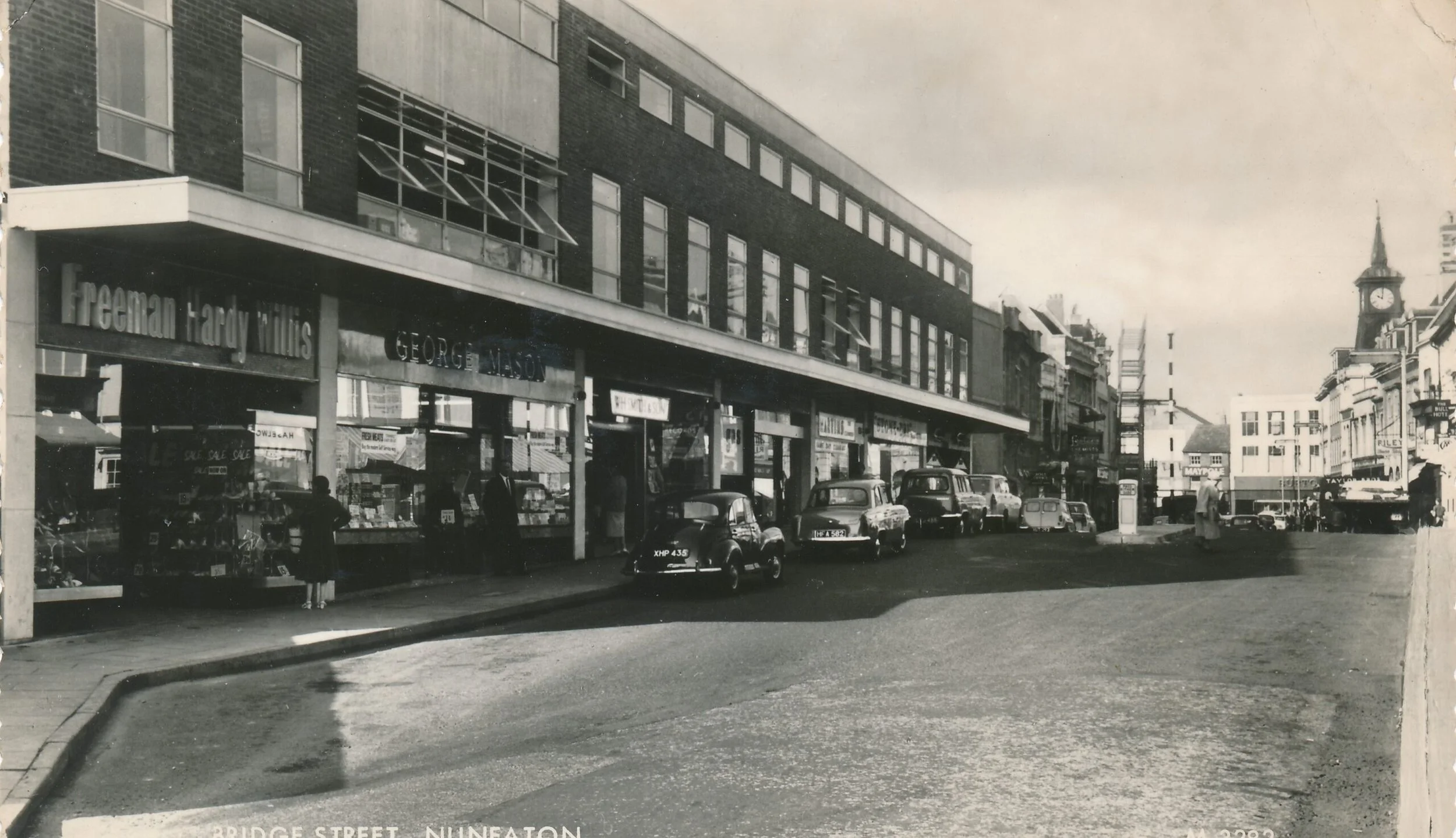 Bridge Street, date unknown but looks to be late 1960's. Bridge Street was widened in 1959.