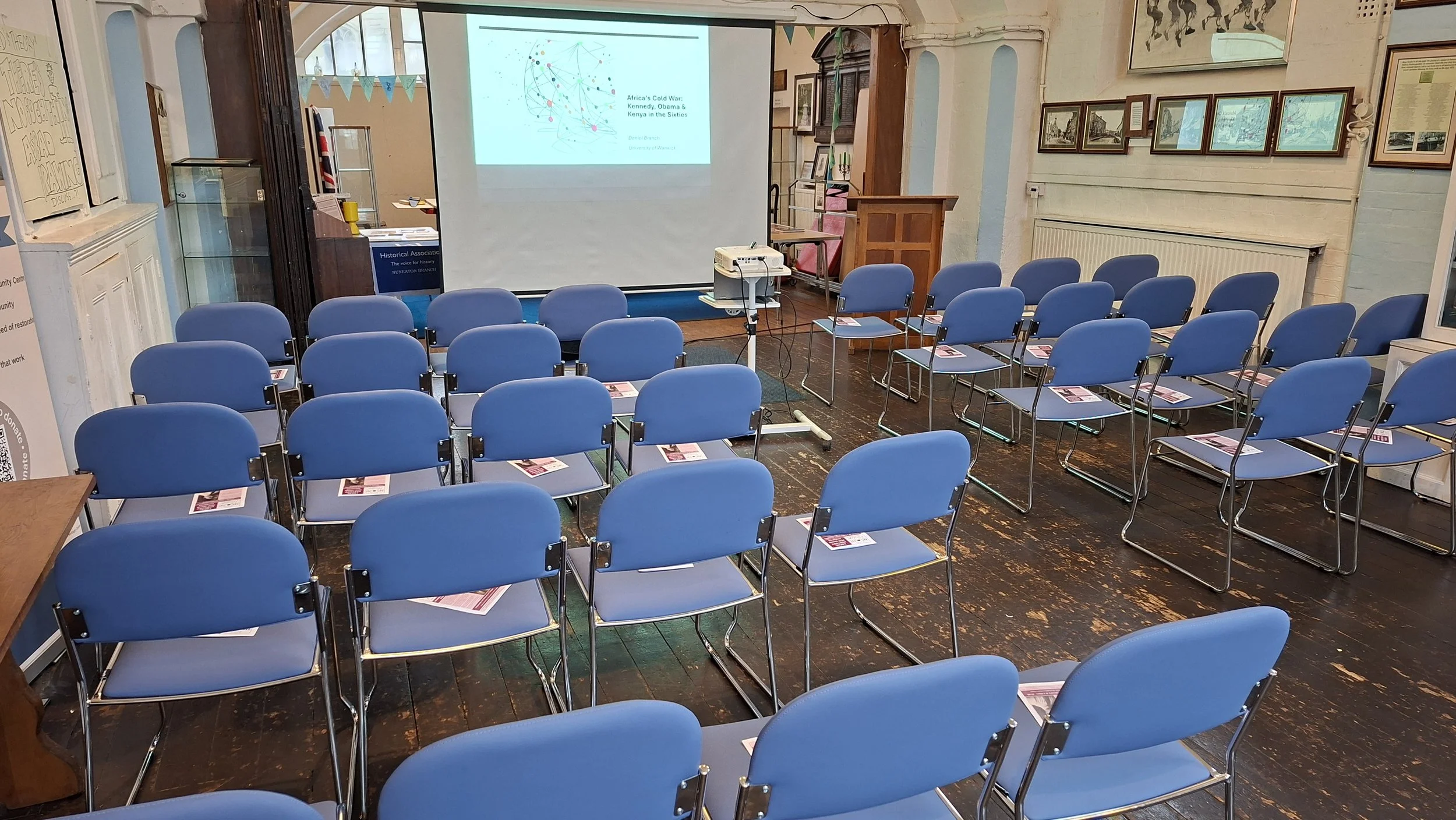 chairs facing projected screen