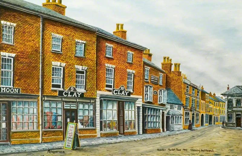 Nuneaton Market Place c1900. Original held at Chilvers Coton Heritage Centre