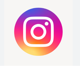 Instagram logo with a colorful gradient background.