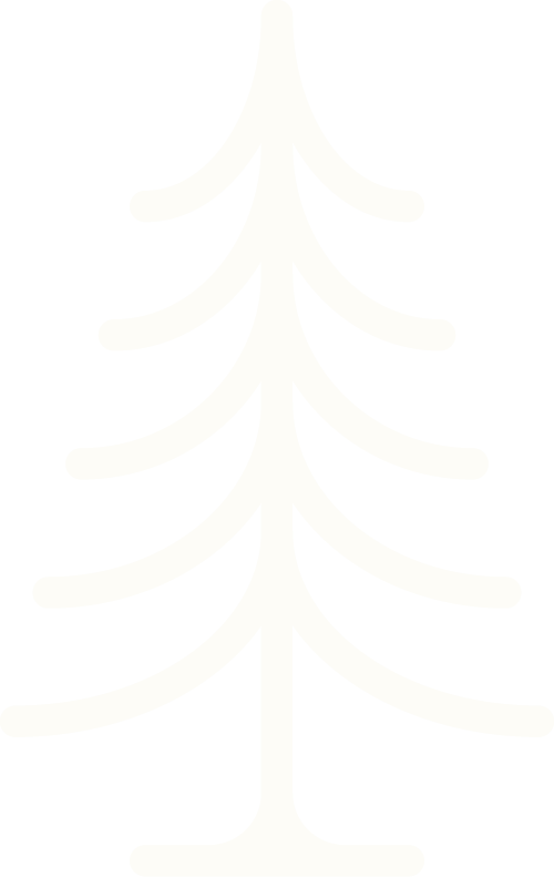 Stylized white Christmas tree on a black background.