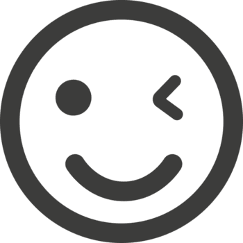 Icon of a smiley face winking