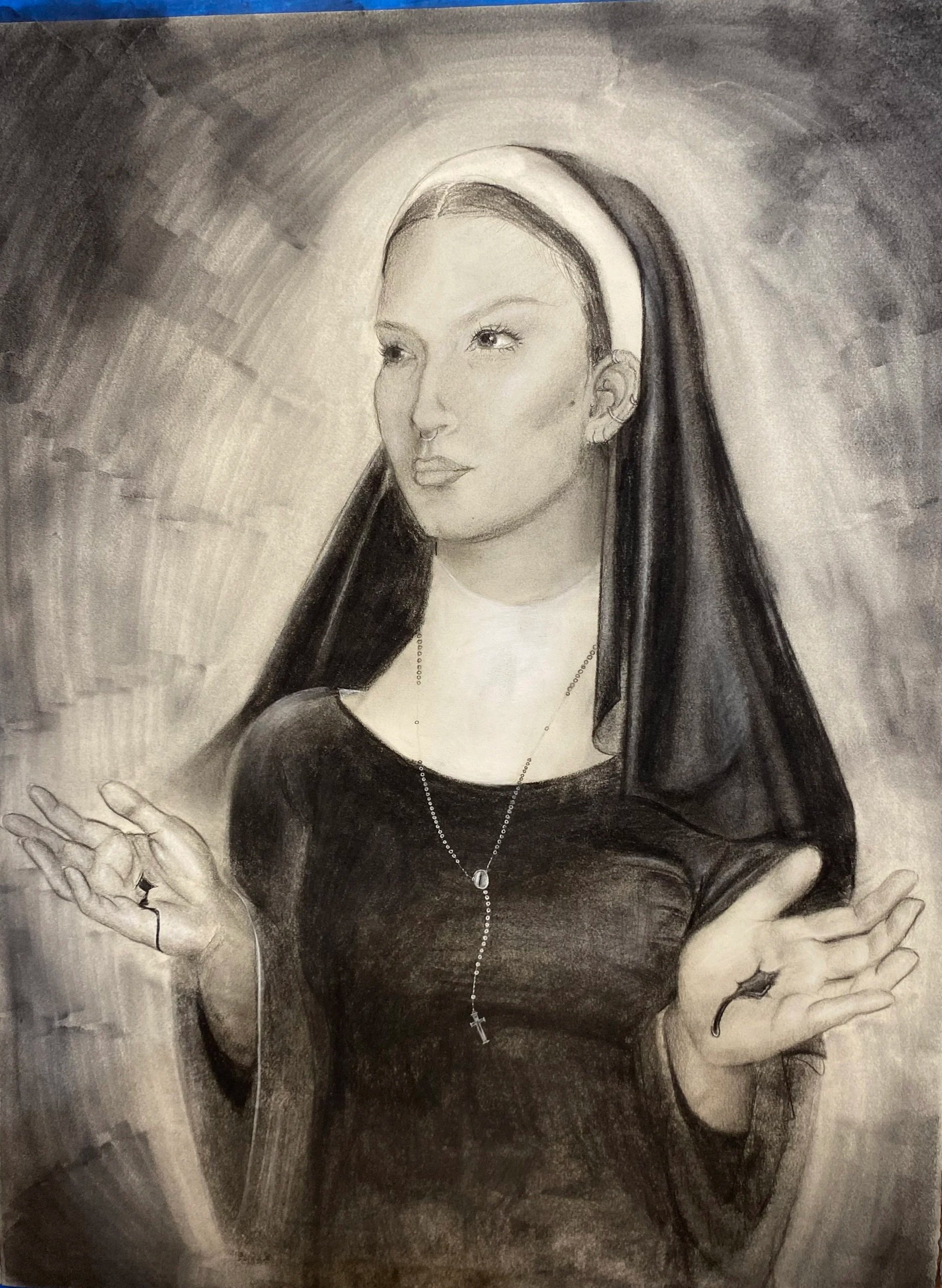 Stigmata, Charcoal, 30x48