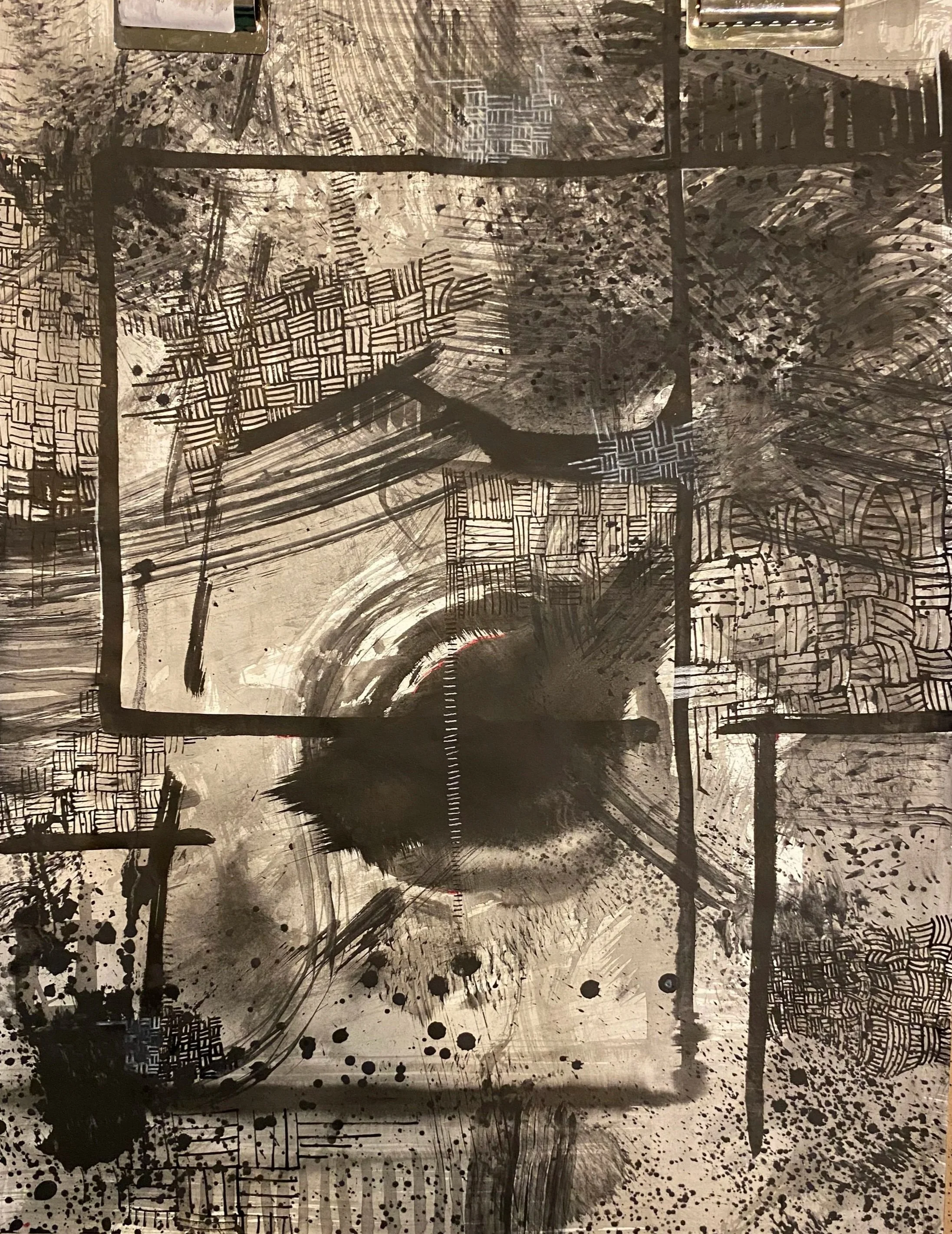 Abstract, Charcoal & Ink, 12x16