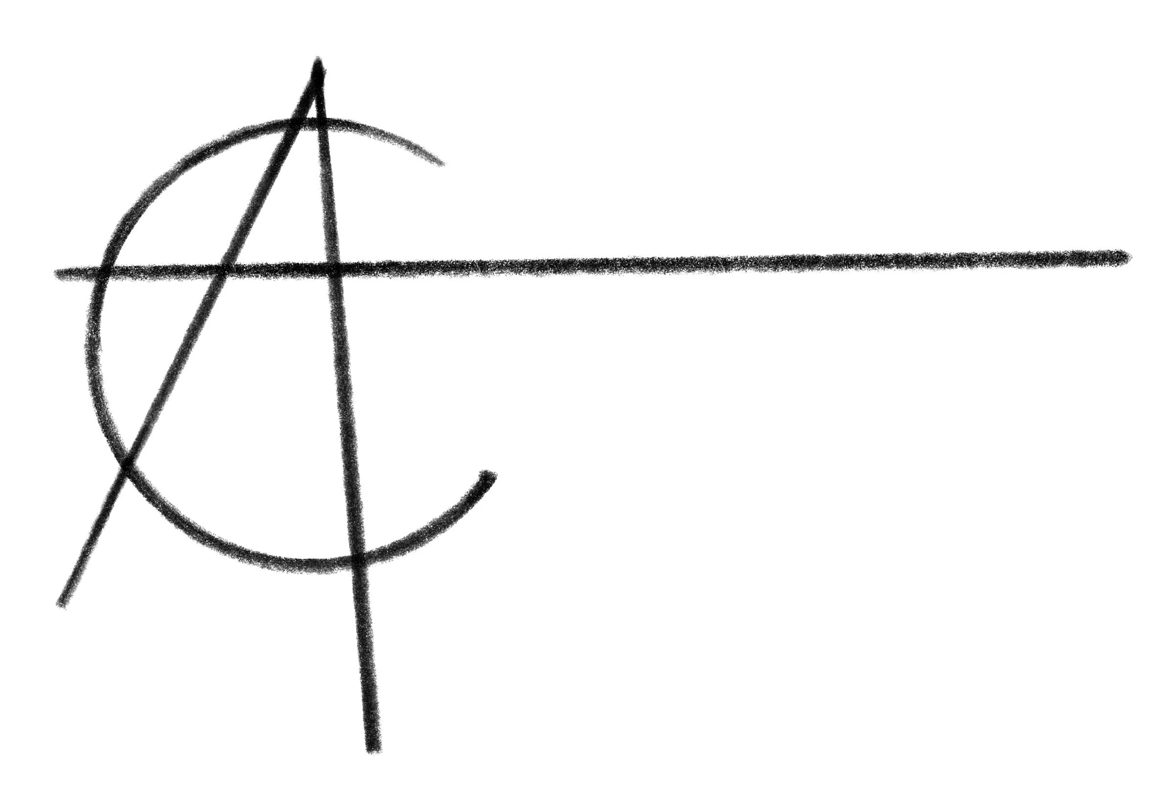 Artist signature, letter A circled by letter C