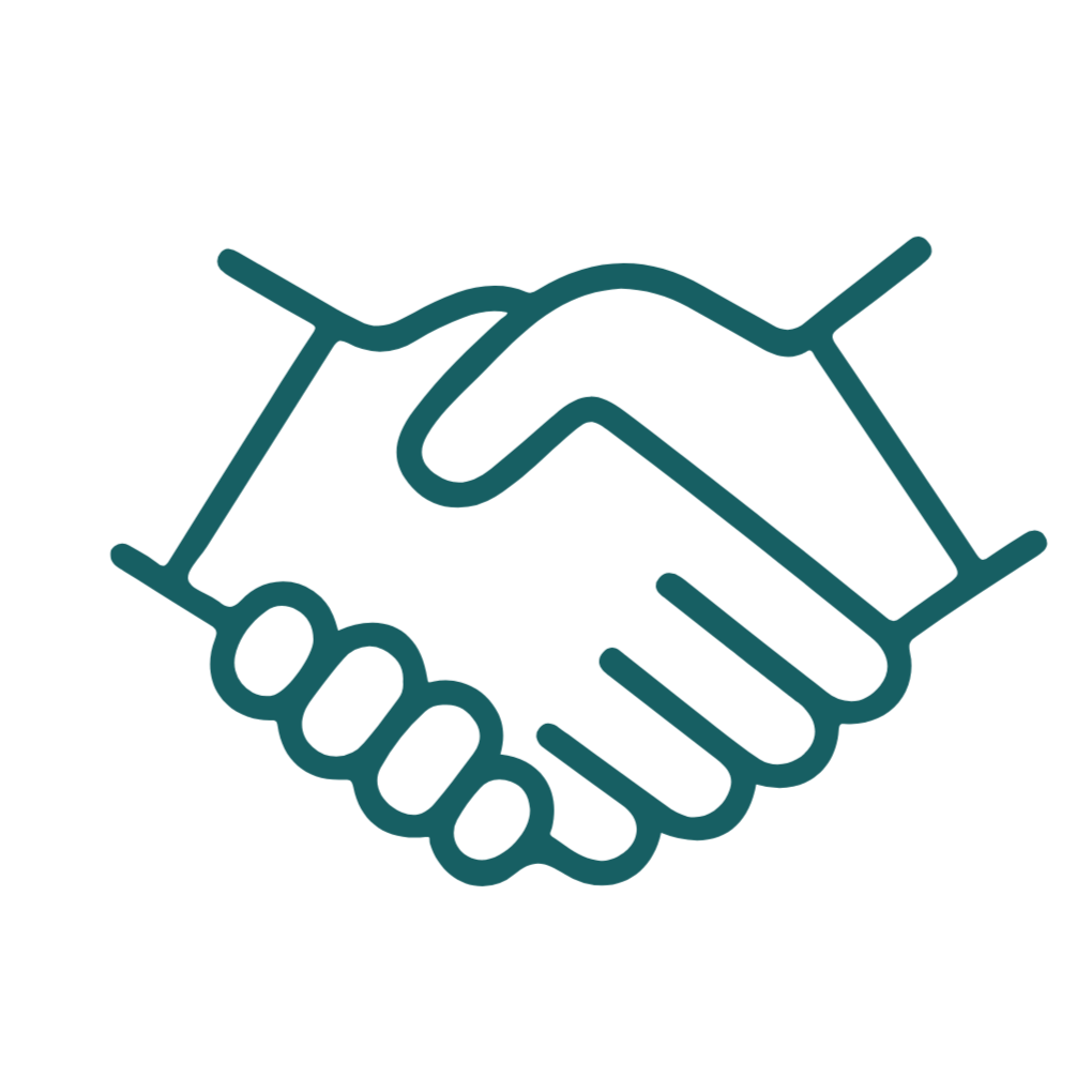 An illustration of two hands shaking.