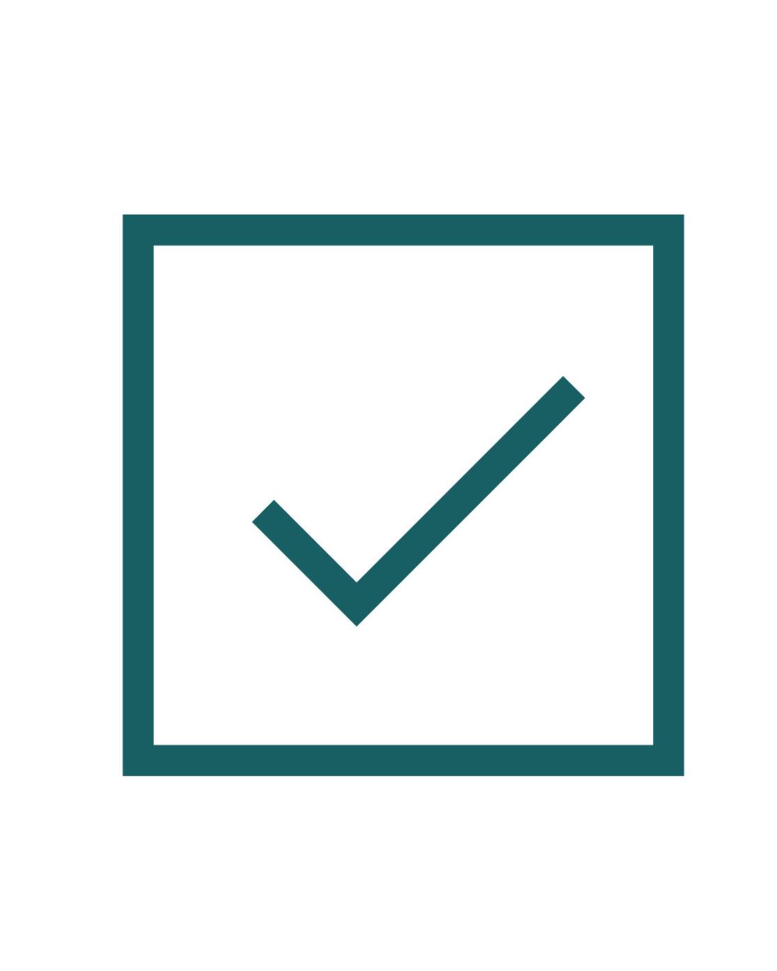A screen displaying a checkmark inside a square, symbolizing completion or success.