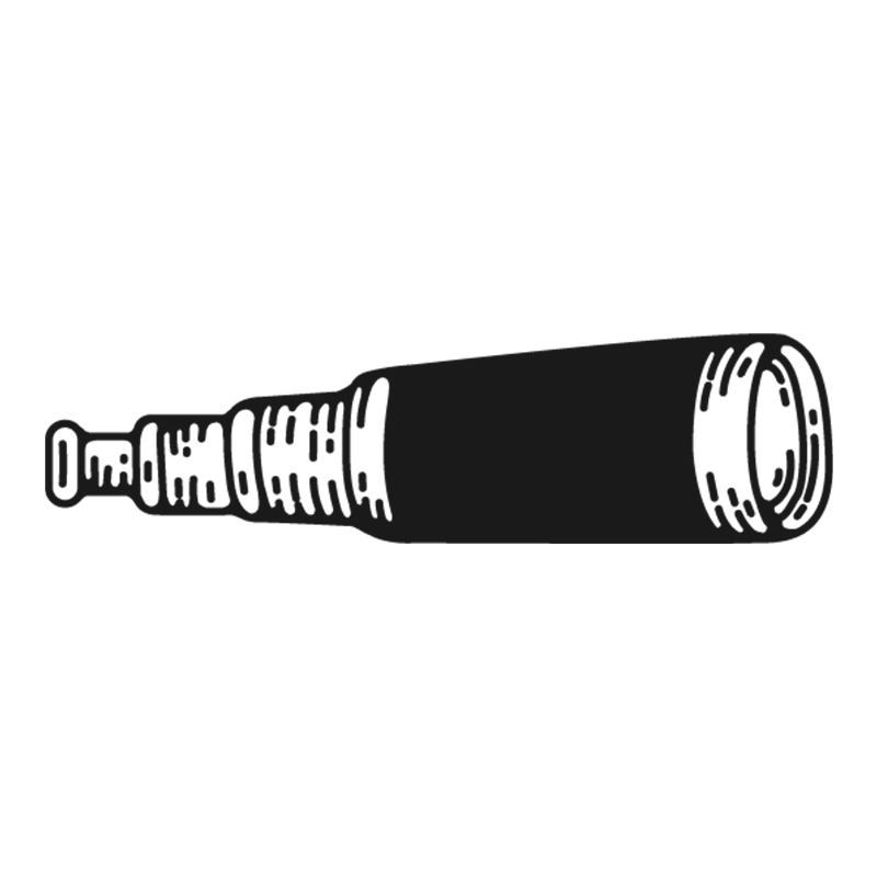 Ink drawing of a Captain's spyglass.