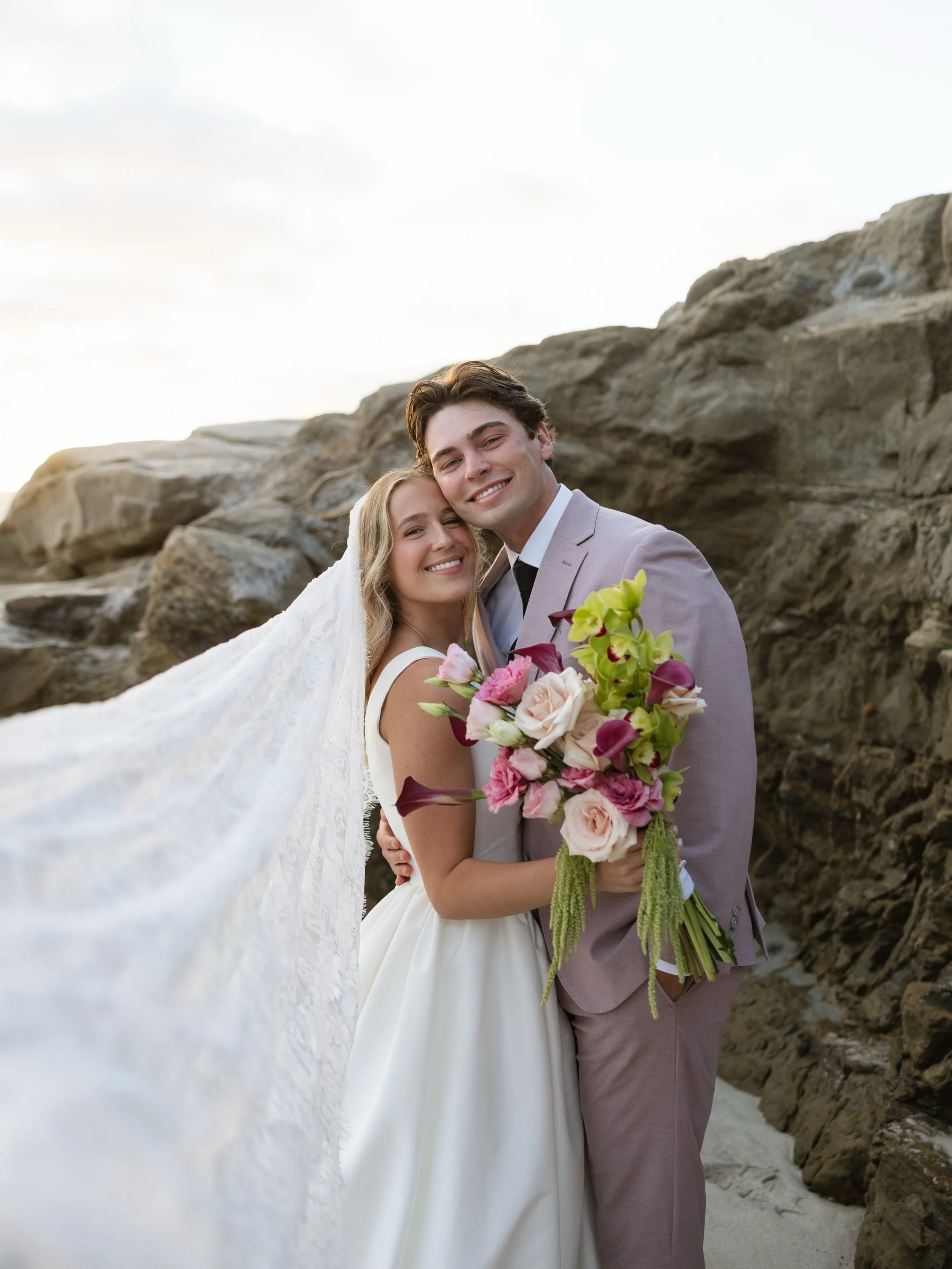 My favorite words to hear from a bride might just be coastal &amp; (juicy) colors🐚🥝 A beautiful beginning for I + S 🩷