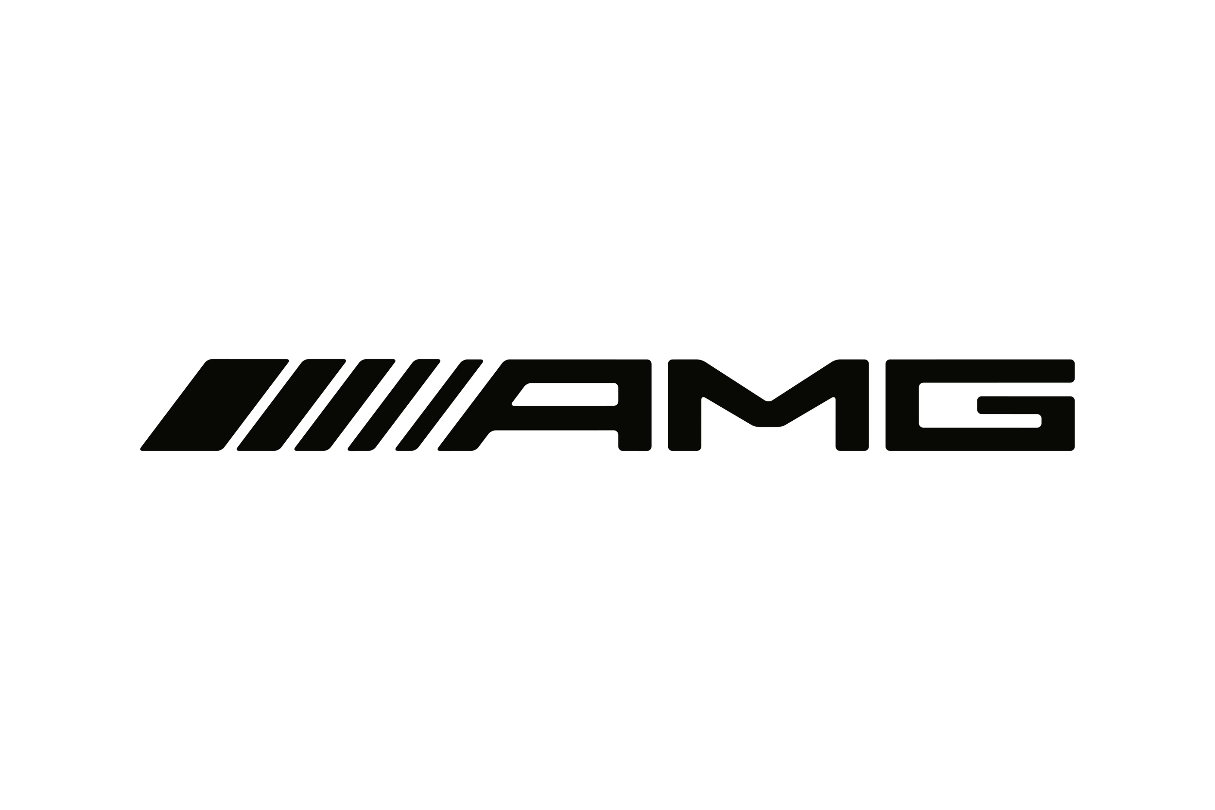 Das Bild zeigt das Logo von Lamborghini mit schwarzer Schrift auf schwarzem Hintergrund, darunter das Logo von AMG, ebenfalls in schwarzer Schrift.
