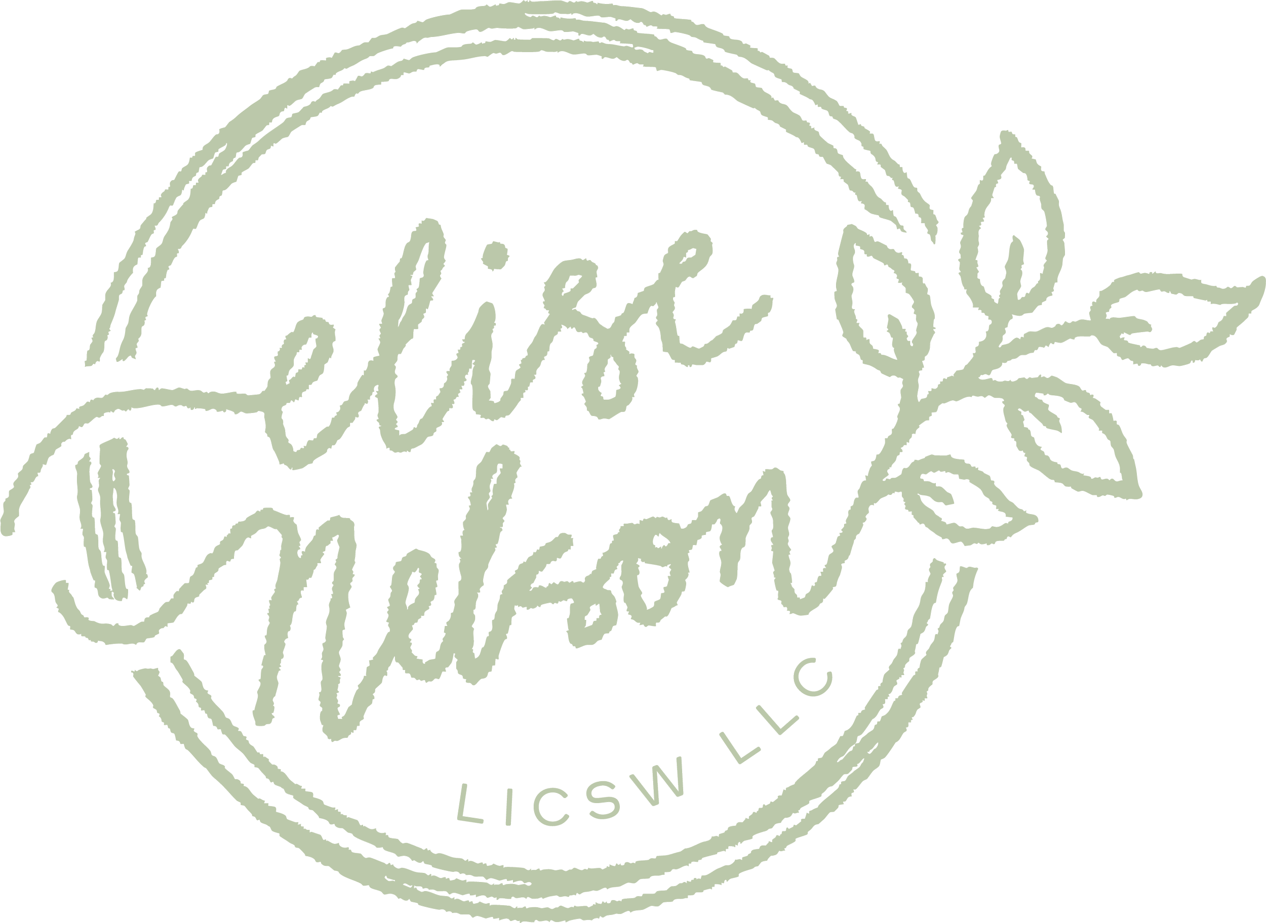 A circular logo with the words 'Love Love' and decorative elements, presented in a vintage style with a light green color on a black background.